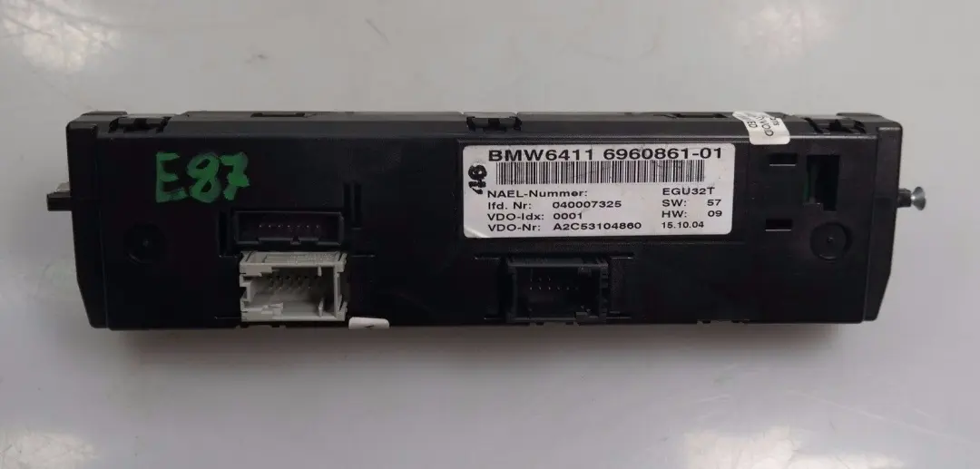 BMW E81 E82 E87 E88 Climatisation manuelle - Commande de chauffage - SKU 6960861 - Numéro de pièce 6960861