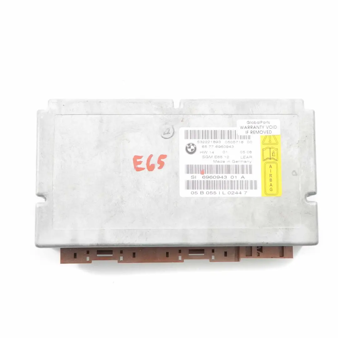 Air Bag Module BMW E65 E66 Control Unit ECU Gateway Airbag Lear - SKU 6960943 - Part number 6960943
