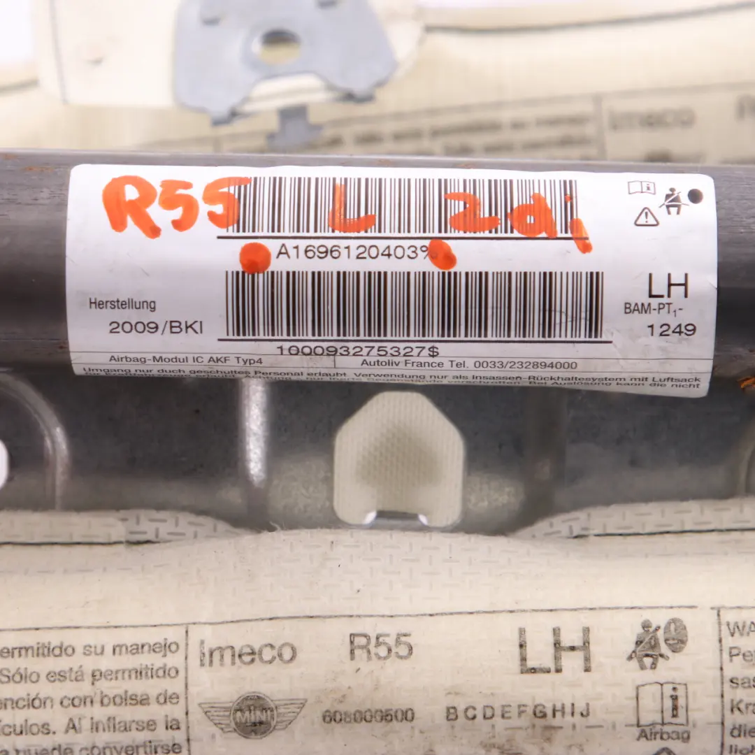 Izquierda Cabeza Módulo Aire Techo Cortina para Mini Cooper One Clubman R55 con número de pieza 6961204 Mini Cooper One Clubman R55 Izquierda Cabeza Módulo Aire Techo Cortina - SKU 6961204 - Número de pieza 6961204