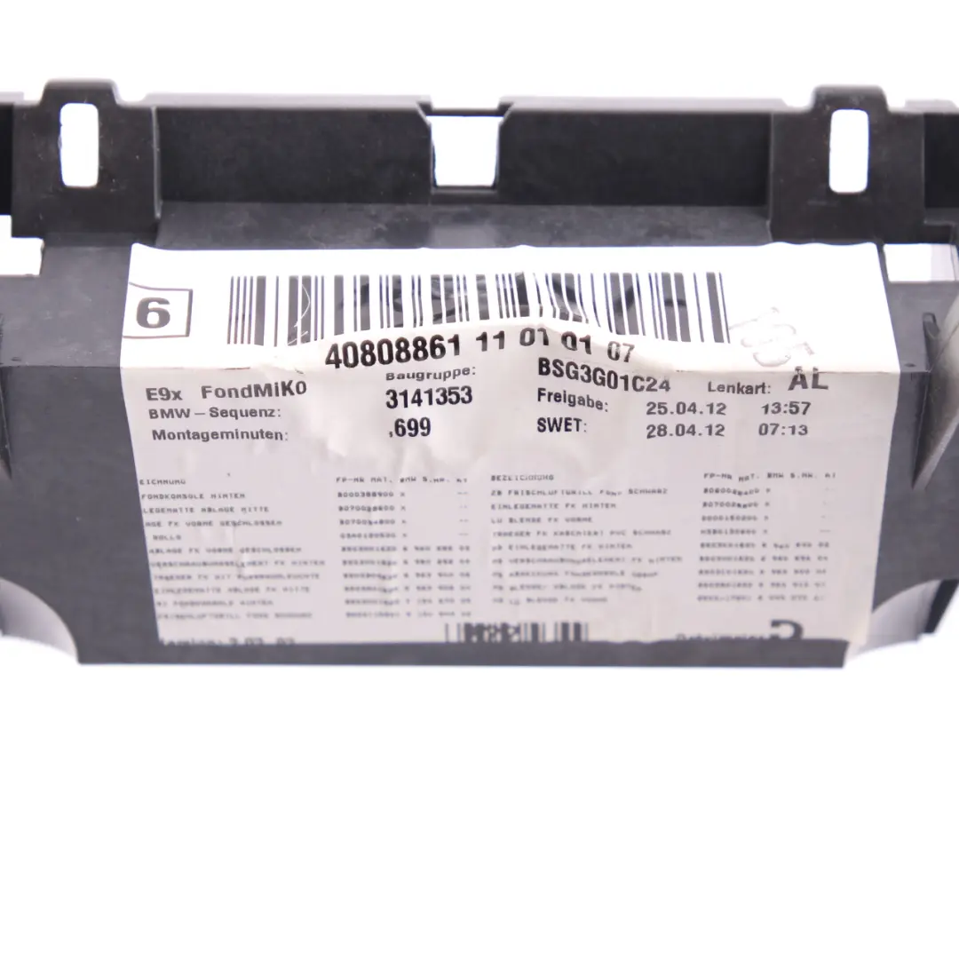  Console Air Vent BMW E92 Rear Centre Console Trim Bracket Holder Black - SKU 6961647 - Part number 7127107