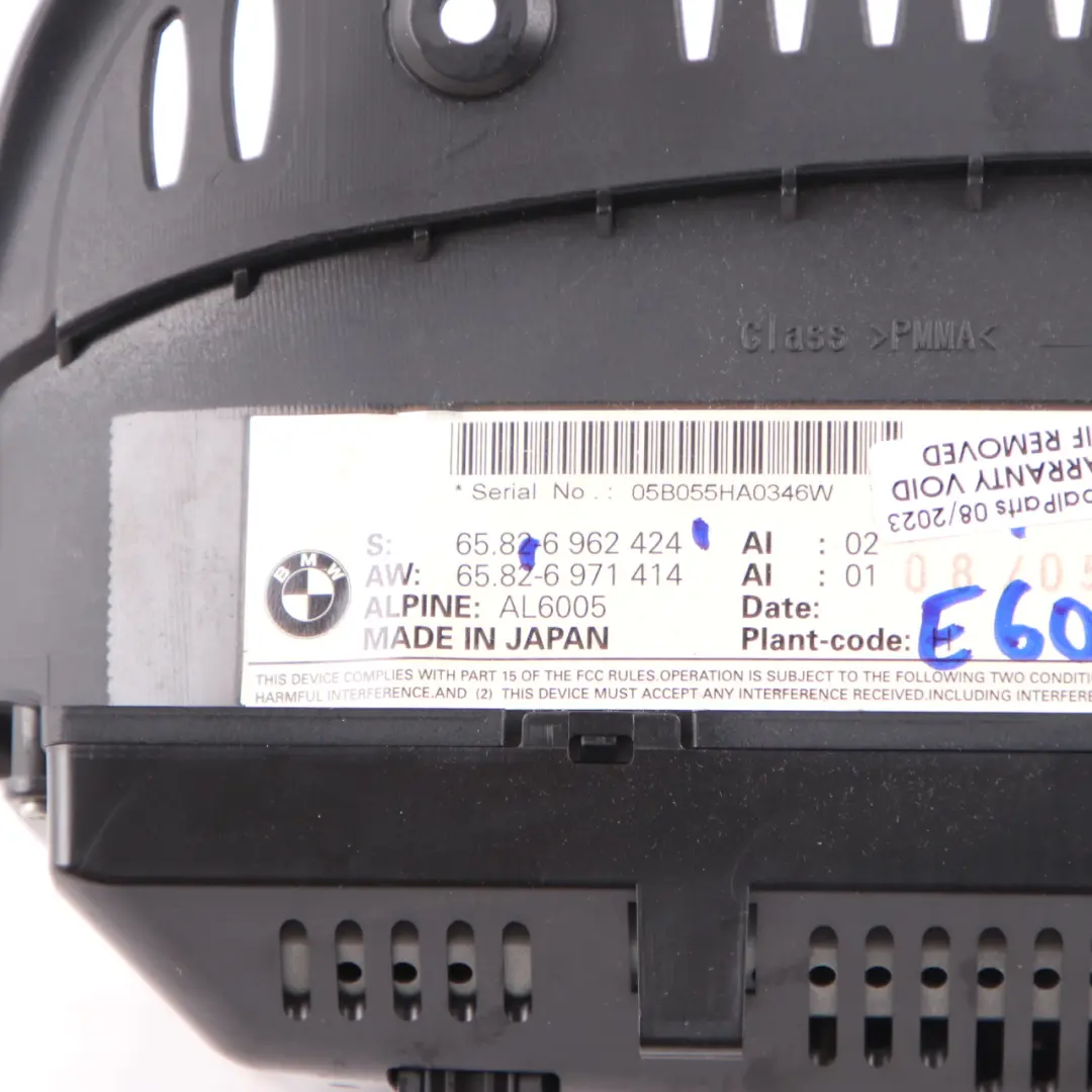  Navigation An Bord BMW E60 E61 E90 E91 Monitor Anzeigen Bildschirm 6,5" - SKU 6962424 - Teilenummer 6962424