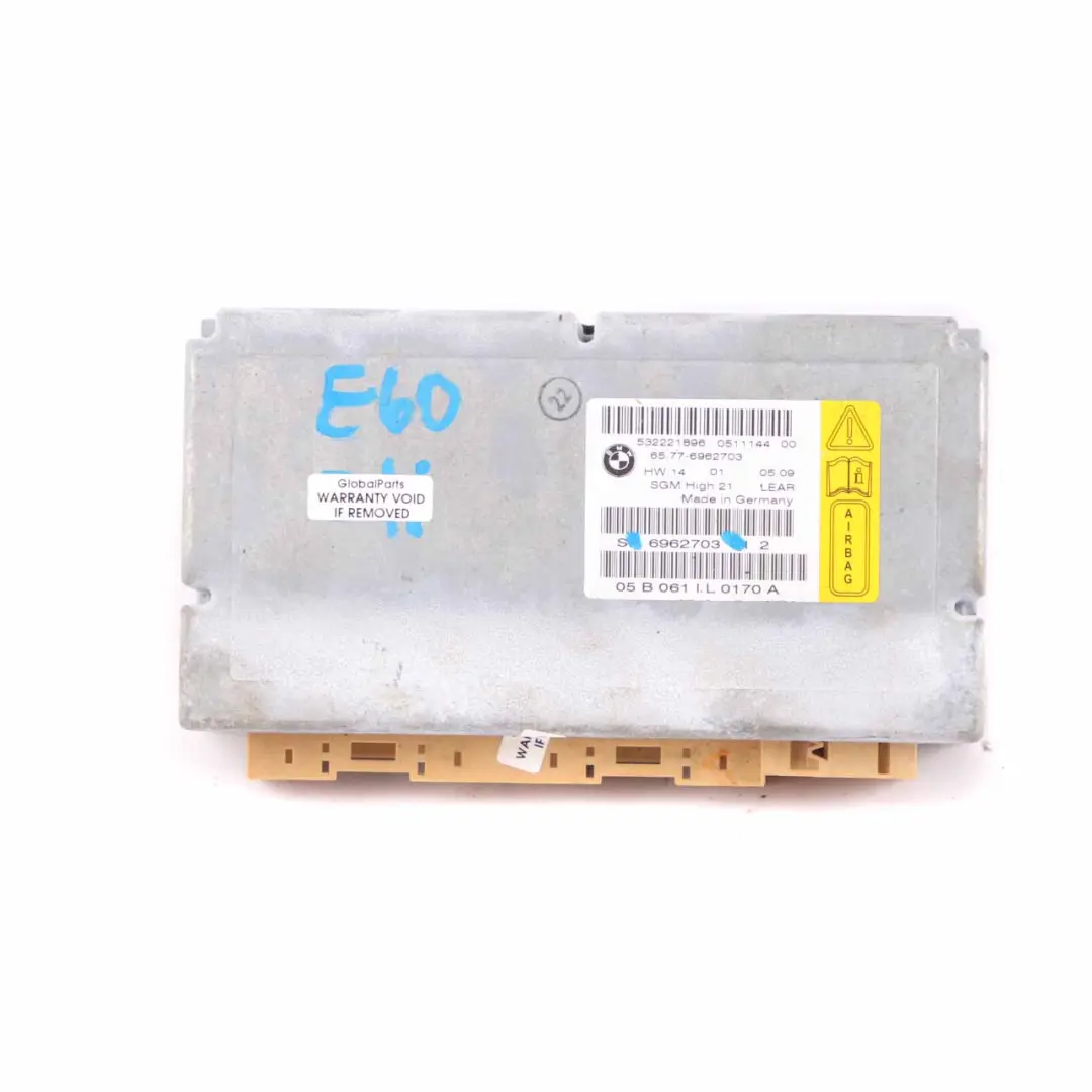 Airbag ECU Control Unit Gateway Module to BMW E60 E61 E63 with Part number 6975686 BMW E60 E61 E63 Airbag ECU Control Unit Gateway Module - SKU 6962703 - Part number 6975686