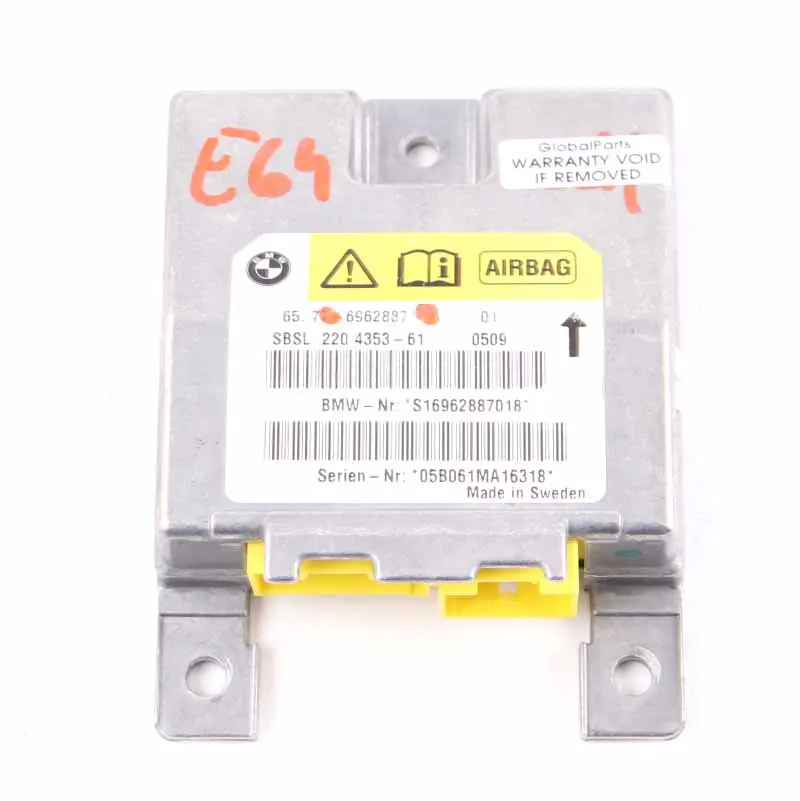 Capteur Module Air BMW Z4 E85 E64 Montant B Gauche Module Collision ECU pour à propos du numéro de pièce 6962887 Capteur Module Air BMW Z4 E85 E64 Montant B Gauche Module Collision ECU - SKU 6962887 - Numéro de pièce 6962887