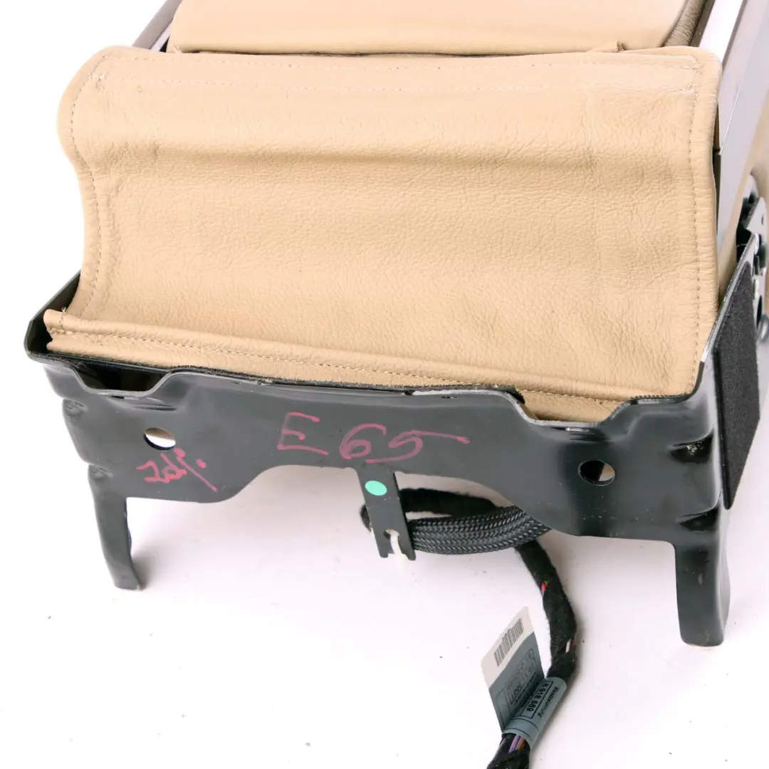 BMW 7 Series E65 E66 Rear Seat Armrest Headrest Console Leather Nasca Beige - SKU 6962982 - Part number 6962982