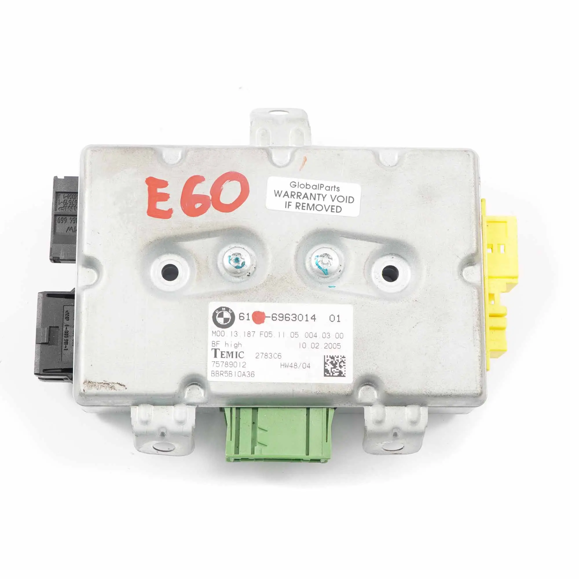 BMW E60 E61 E63 Modulo Control del Airbag Puerta del Pasajero 6963014