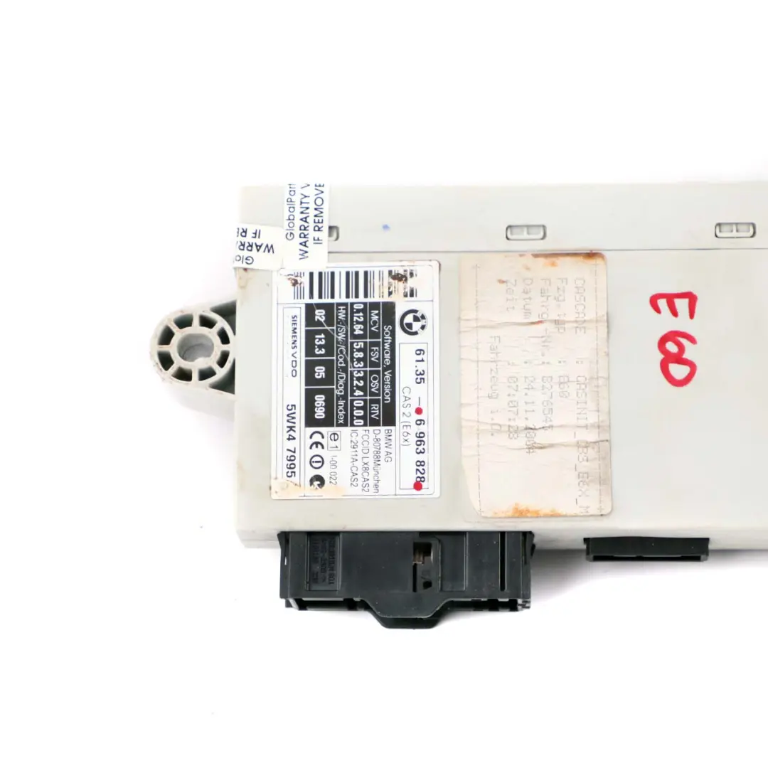 ECU Módulo De Lectura De Llaves Unidad De Control CAS 2 para BMW E60 E61 E63 con número de pieza 6963828 BMW E60 E61 E63 ECU Módulo De Lectura De Llaves Unidad De Control CAS 2 - SKU 6963828 - Número de pieza 6963828