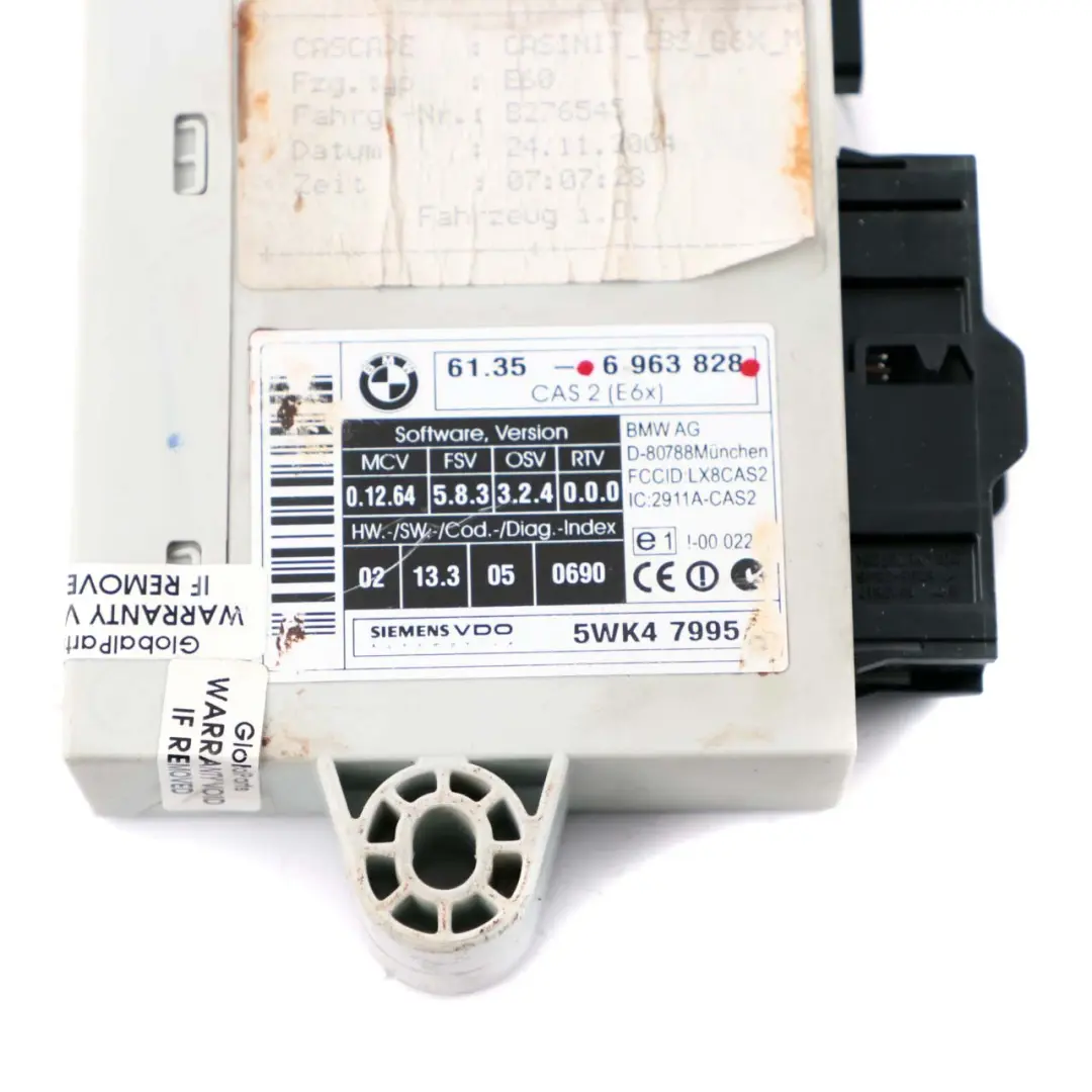 BMW E60 E61 E63 ECU Moduł Sterownik CAS - SKU 6963828 - Numer Części 6963828