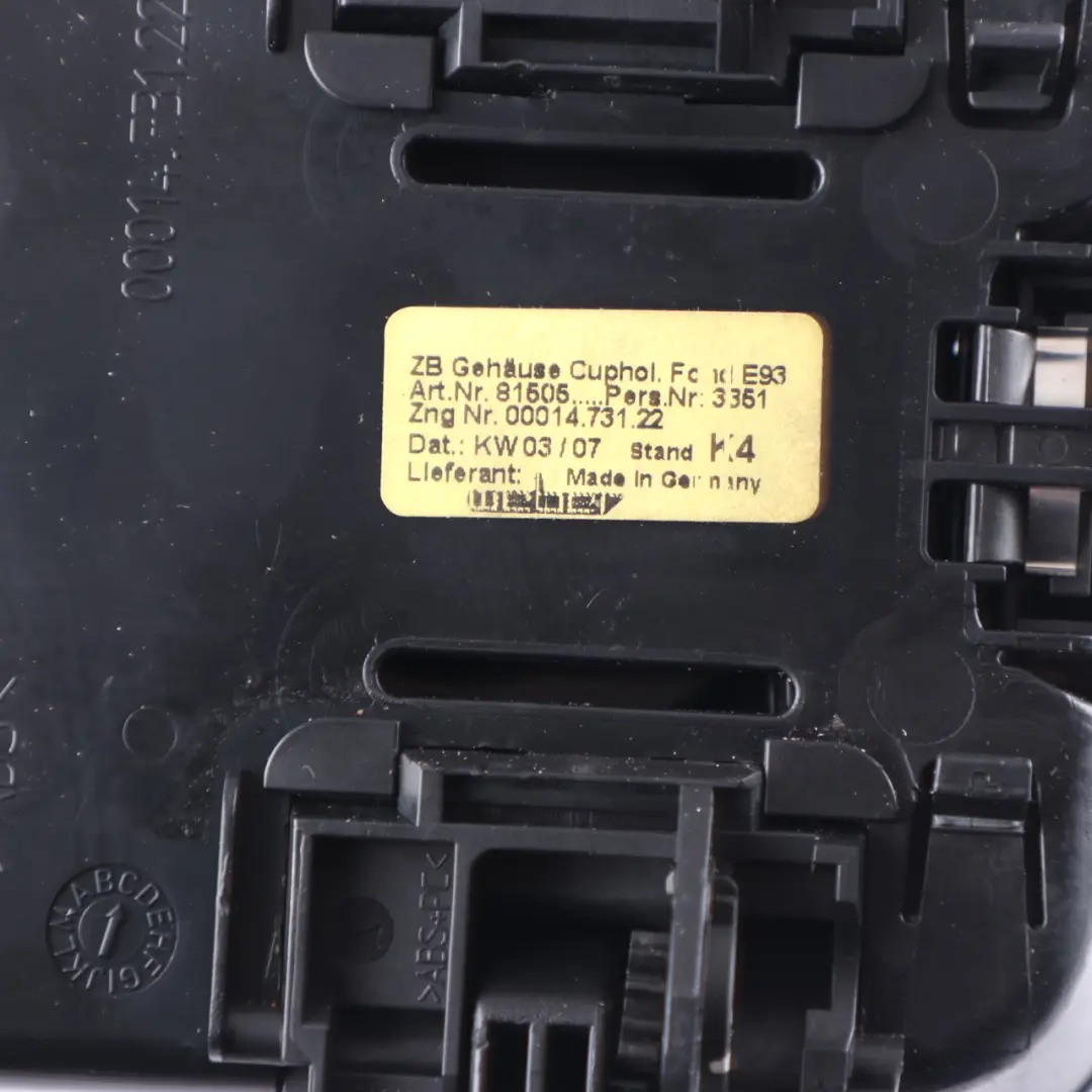 Holder BMW E92 E93 Centre Console Rear Drink Holder Storage Black 6960692 to Cup with Part number 6963909 Cup Holder BMW E92 E93 Centre Console Rear Drink Holder Storage Black 6960692 - SKU 6963909 - Part number 6963909