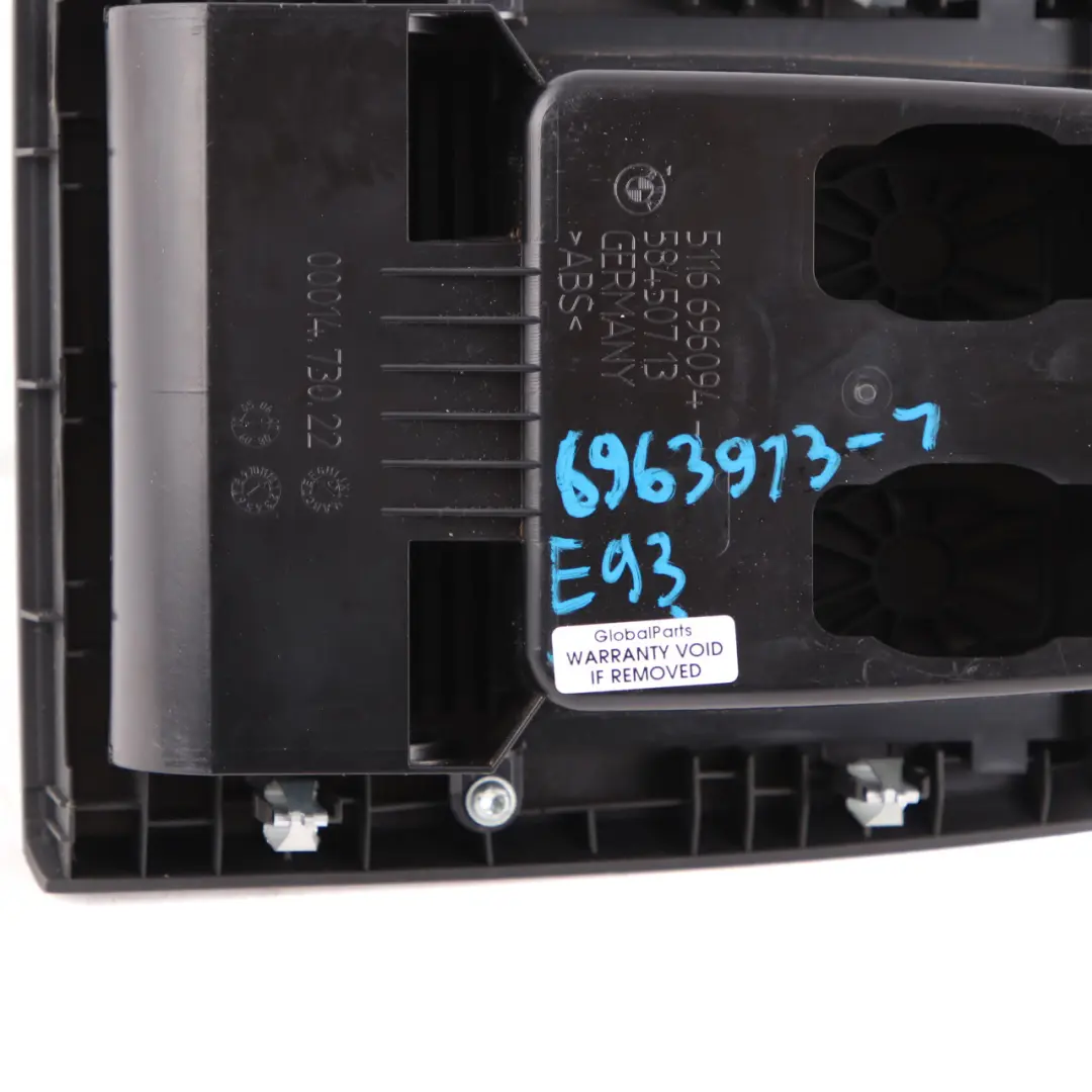 Storage Compartment Tray Cover Black Trim Panel to BMW E92 E93 Rear Seat with Part number 6963913 BMW E92 E93 Rear Seat Storage Compartment Tray Cover Black Trim Panel - SKU 6963913-1 - Part number 6963913