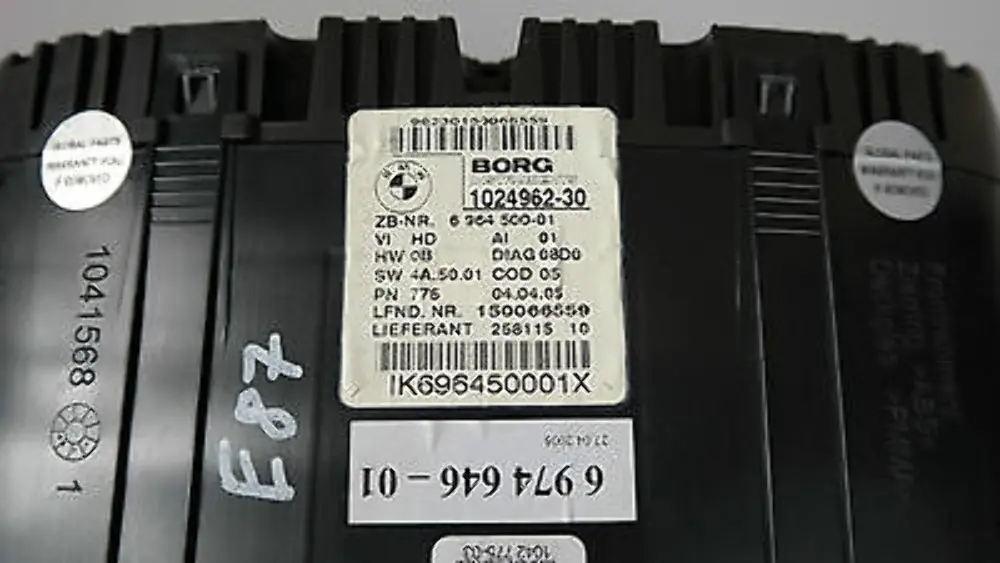 Instrument Cluster Speedo Clocks to BMW 1 SERIES E81 E82 E87 E88 Petrol with Part number 62116964500 BMW 1 SERIES E81 E82 E87 E88 Petrol Instrument Cluster Speedo Clocks - SKU 6964500 - Part number 62116964500