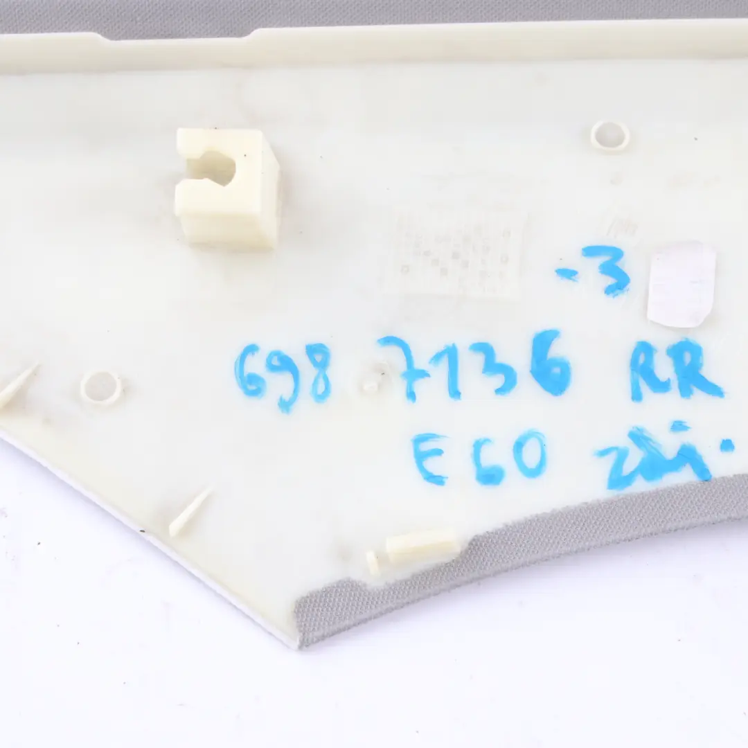 Cover Trim Panel BMW E60 C Column Rear Right O/S Himmelgrau Grey - SKU 6965450-1 - Part number 6965450