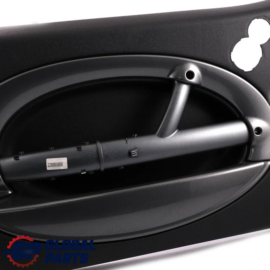 Front Left N/S Door Card Trim Park Lane Panther Black Royal Grey to Mini R50 R53 with Part number 6965525 Mini R50 R53 Front Left N/S Door Card Trim Park Lane Panther Black Royal Grey - SKU 6965525-1 - Part number 6965525