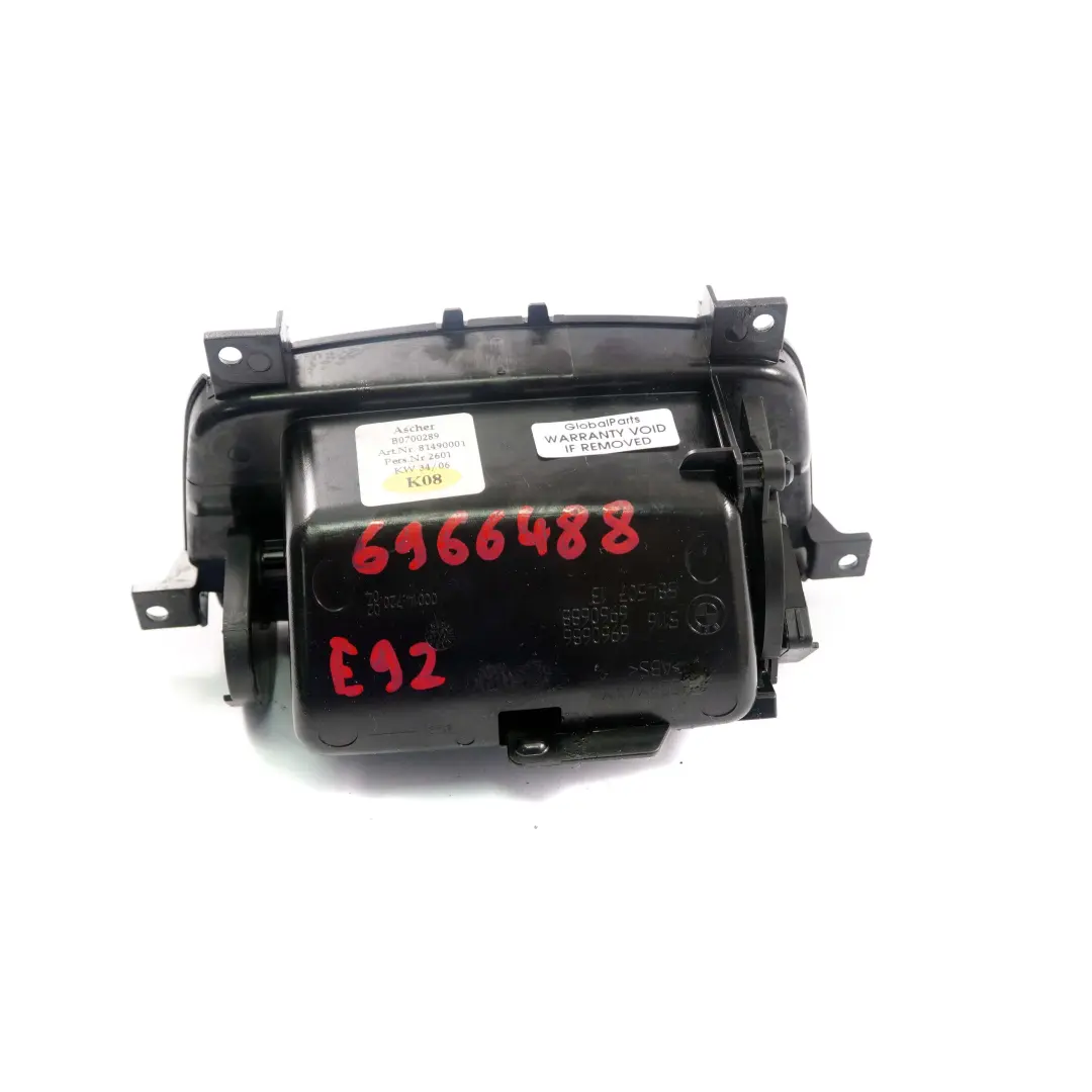 BMW 3 E92 E93 Centre Console Rear Ashtray Ash Diamantschwarz Black - SKU 6966488 - Part number 6966488