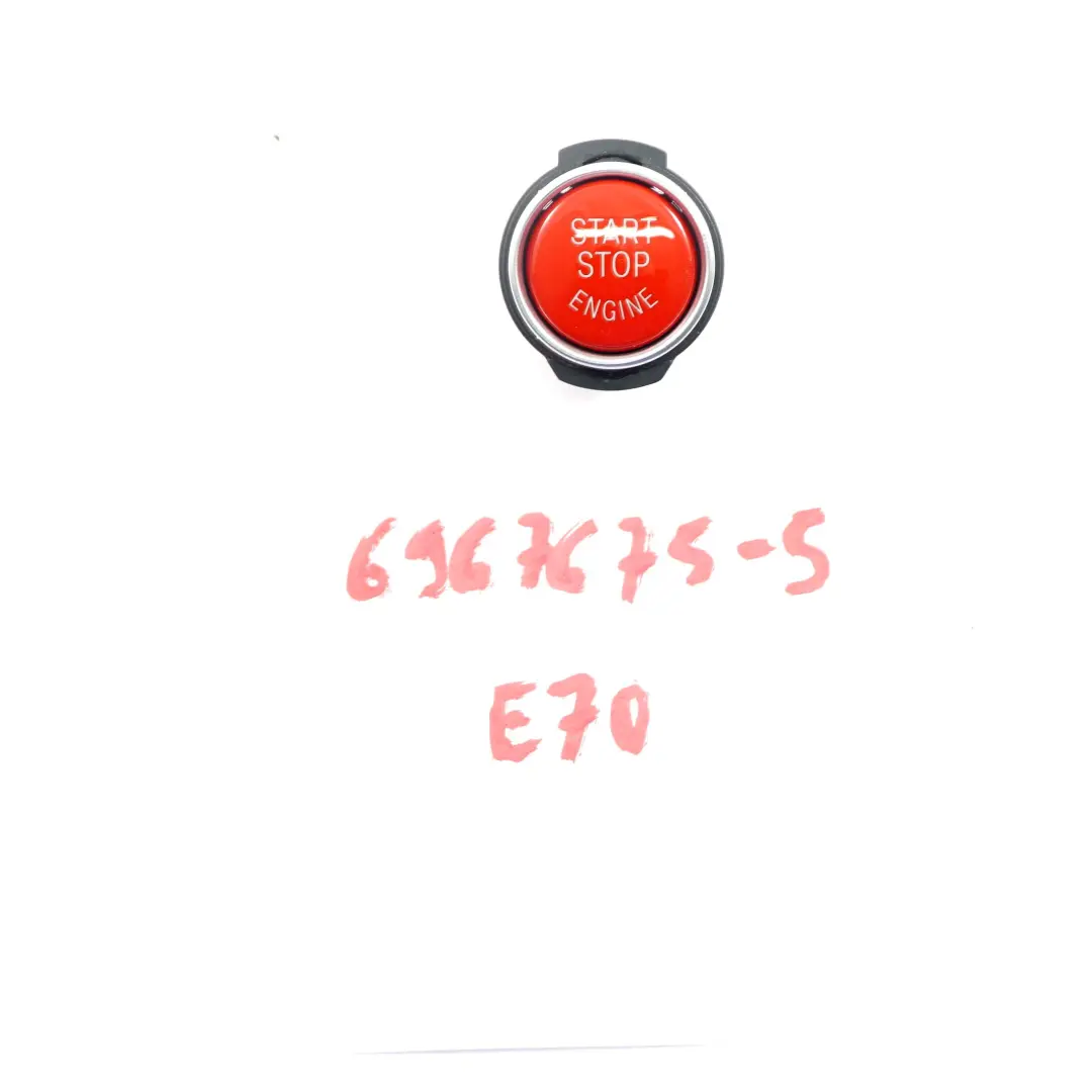 BMW X5 Series E70 Starter Start Stop Switch Bouton d'allumage Rouge - SKU 6967675-5 - Numéro de pièce 6967675