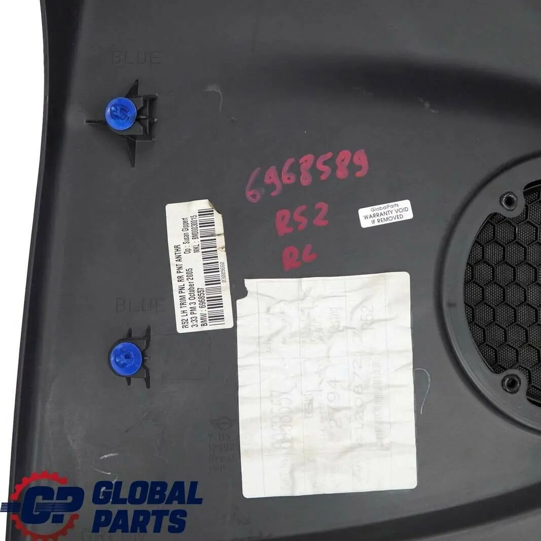 BMW Mini Cabrio R52 Rear Left N/S Lateral Trim Side Panel Panther Black - SKU 6968589 - Part number 6968589
