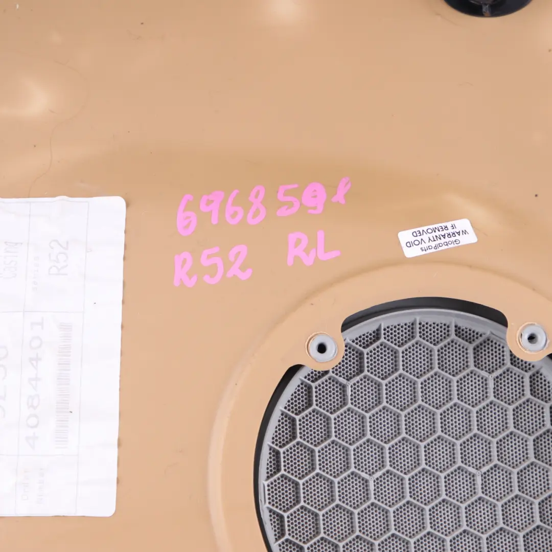 Side Panel Rear Left N/S Lateral Trim Cover Cordoba Beige to Mini Cabrio R52 with Part number 6968591 Mini Cabrio R52 Side Panel Rear Left N/S Lateral Trim Cover Cordoba Beige - SKU 6968591 - Part number 6968591