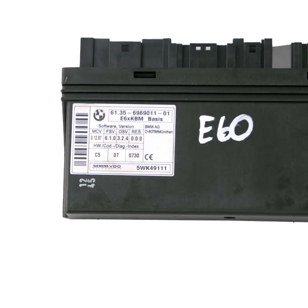 Moduł Sterownik Komfortu Nadwozia ECU do BMW E60 E63 E64 o numerze 6969011 BMW E60 E63 E64 Moduł Sterownik Komfortu Nadwozia ECU - SKU 6969011 - Numer Części 6969011