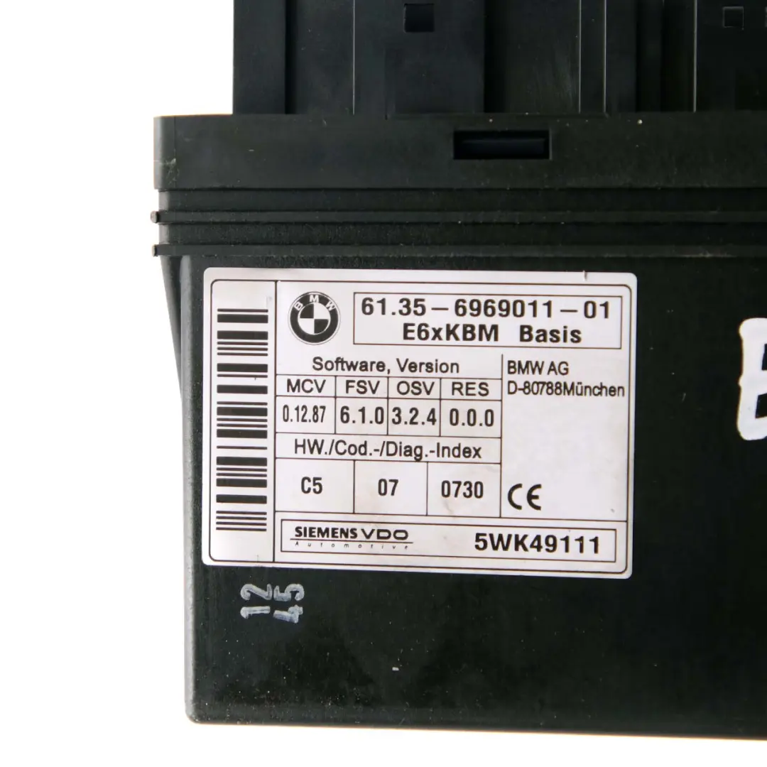 BMW E60 E63 E64 Body Control Module ECU Control Unit - SKU 6969011 - Part number 6969011