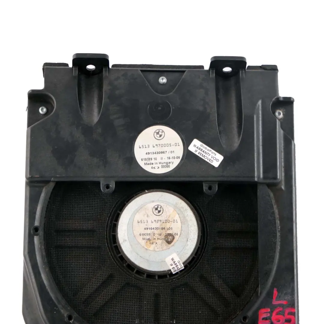 Left N/S Central Bass Stereo System Subwoofer Sound Speaker to BMW E65 E66 with Part number 6970005 BMW E65 E66 Left N/S Central Bass Stereo System Subwoofer Sound Speaker - SKU 6970005-1 - Part number 6970005