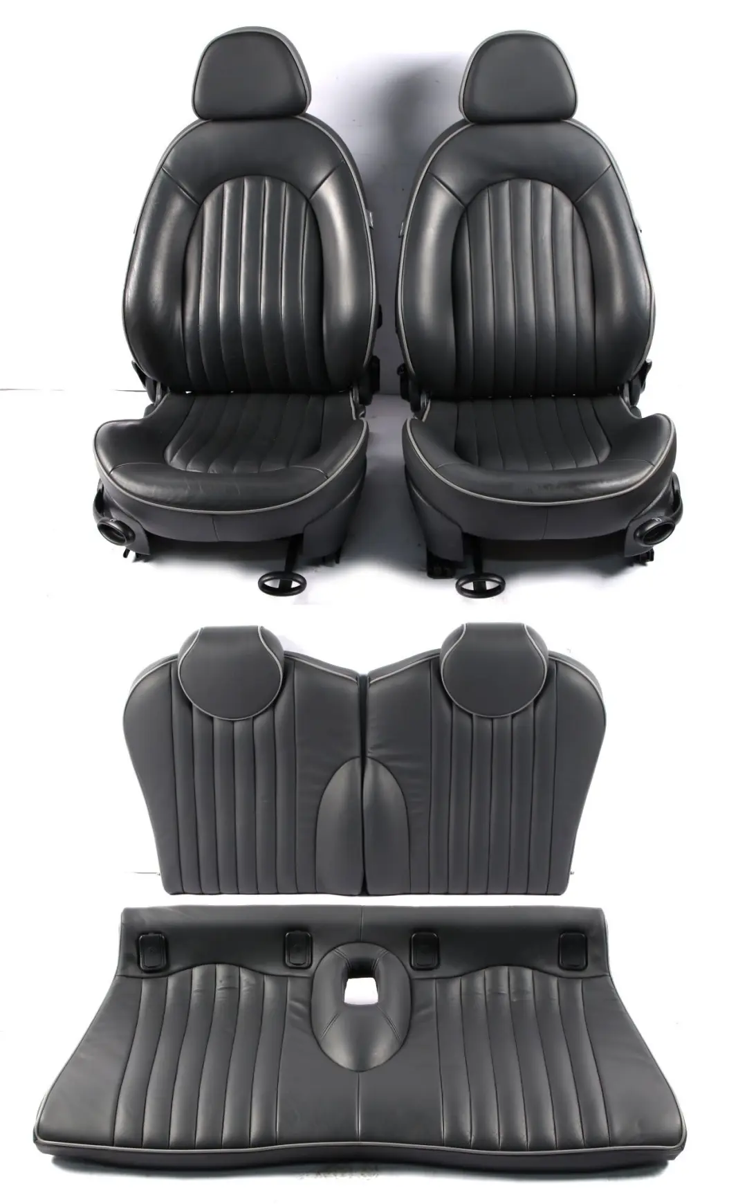 Seats Mini Cooper R50 Leather English Panther Black Front Rear Seat Park Lane - SKU 6971124-1 - Part number 6971124