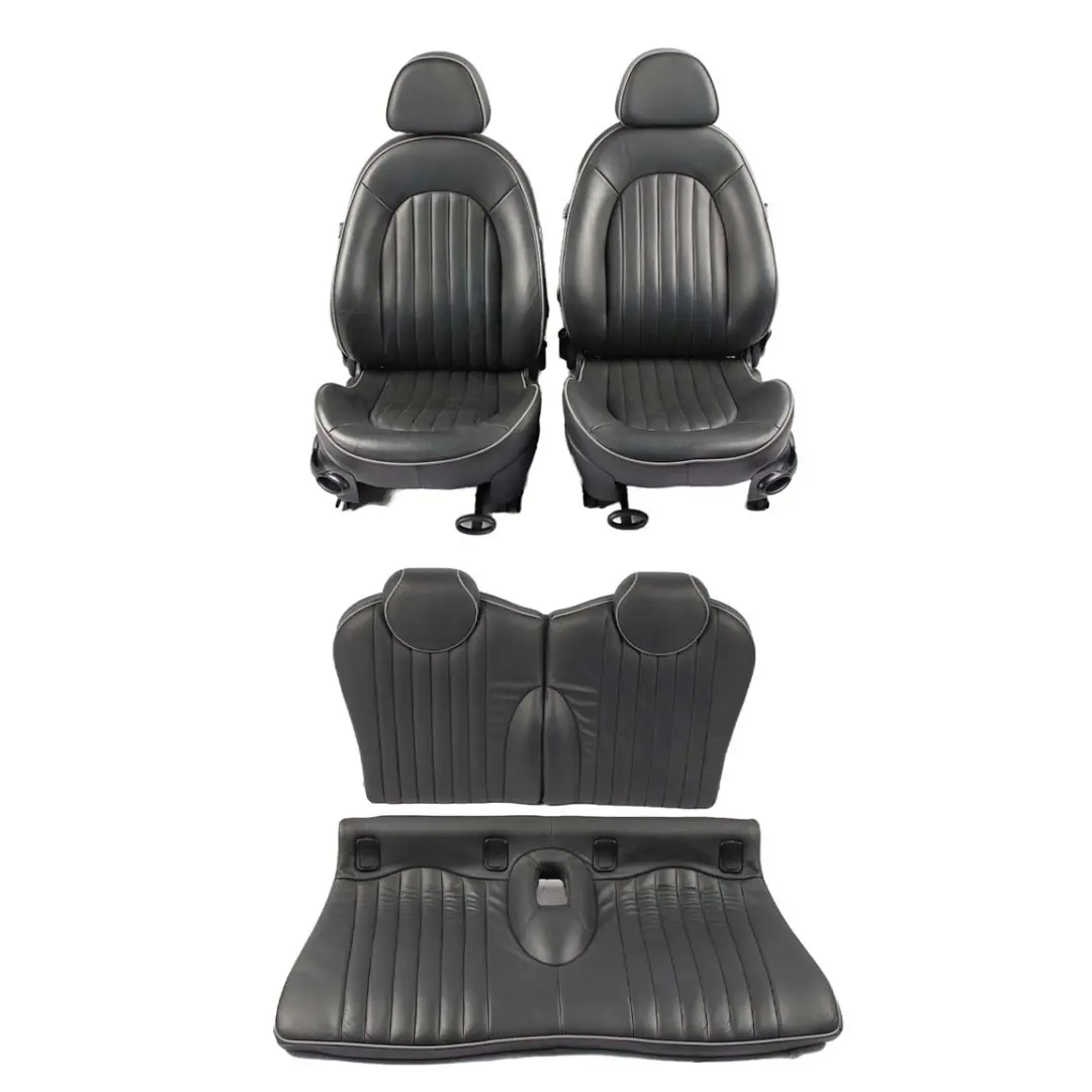  Seats Mini Cooper R50 Leather English Park Lane Panther Black Front Rear Seat - SKU 6971124-2 - Part number 6971124