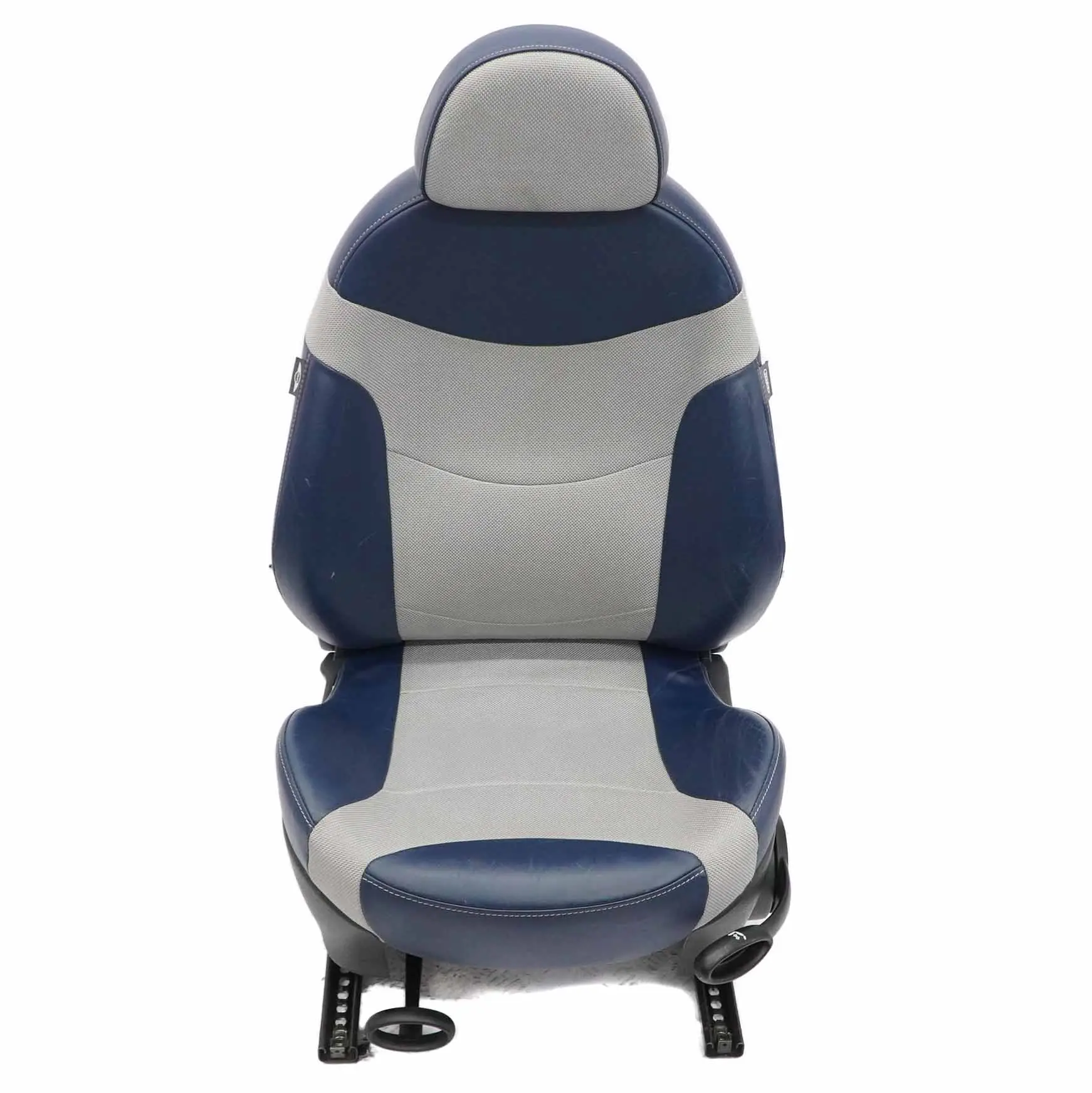 Sedile anteriore Mini R50 Sinistro Riscaldato Sport Checkmate Blu Panno Pelle