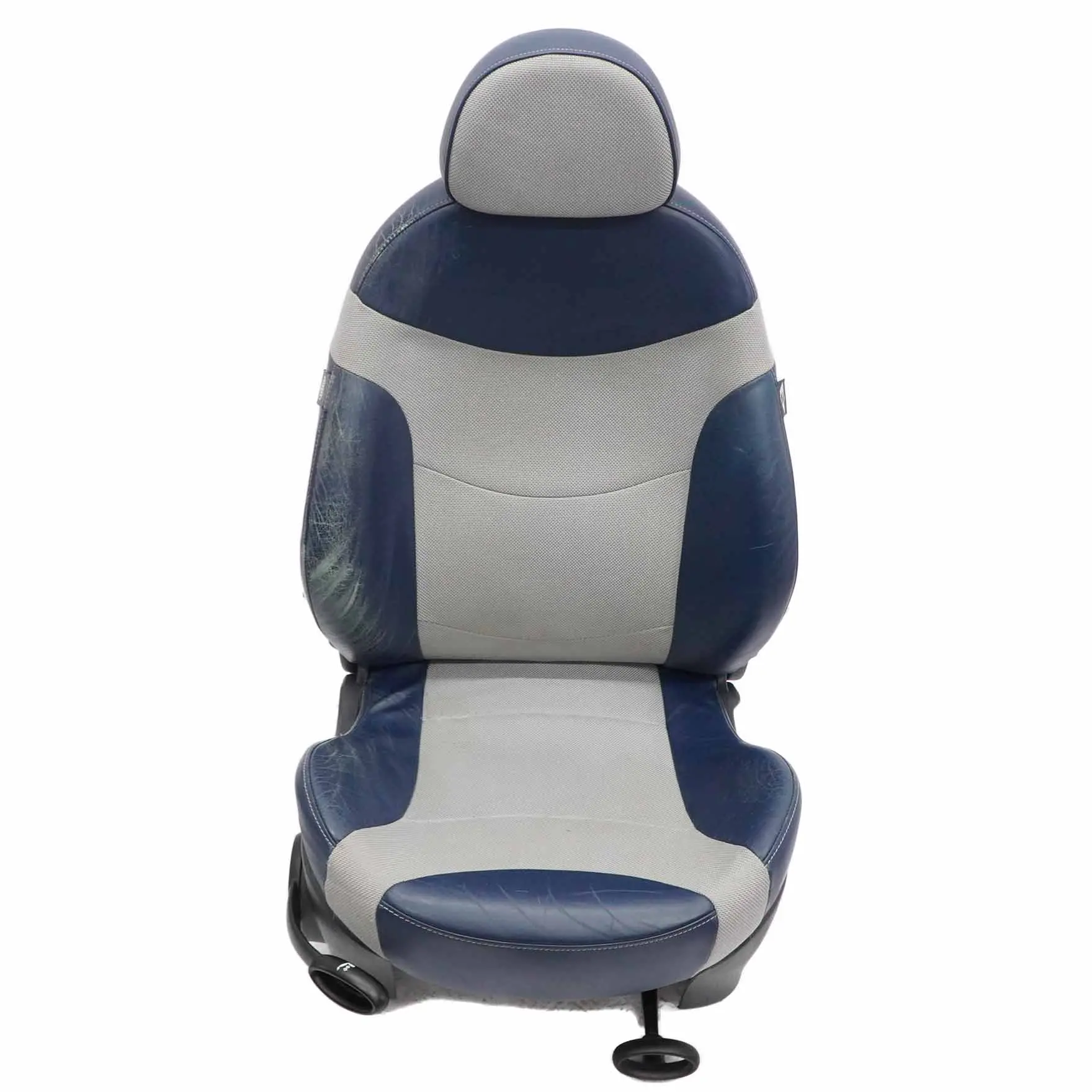 Siège Avant Mini R50 R53 Droit Chauffé Sport Checkmate Bleu Tissu Cuir