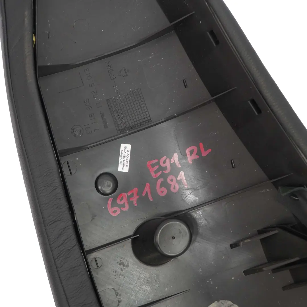 BMW E91 Touring Rücksitz Bezug Seitenteil Hinten Links Leder Schwarz 7118805 - SKU 6971681 - Teilenummer 6971681