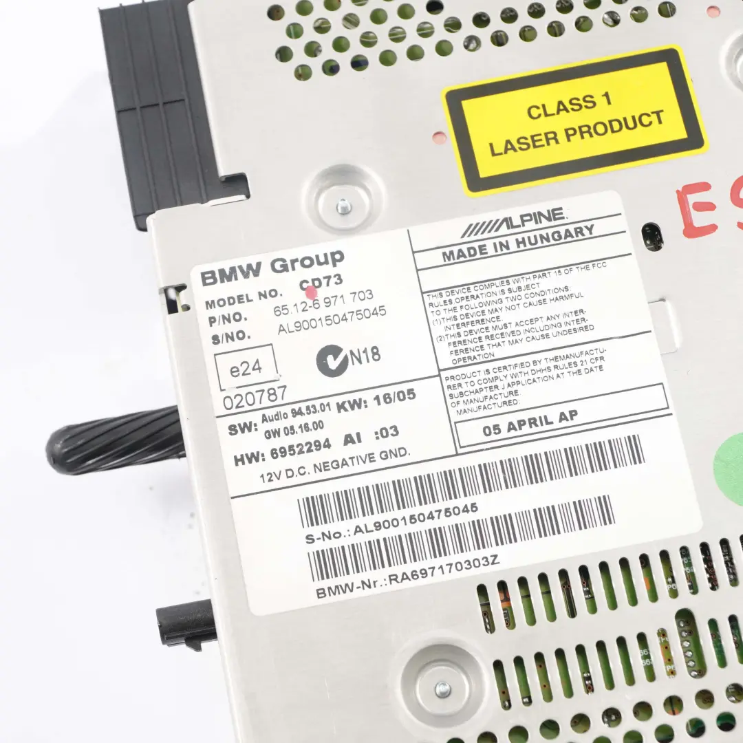 BMWBMW Professional CD 6512 pour à propos du numéro de pièce 6971703 BMWBMW Professional CD 6512 - SKU 6971703 - Numéro de pièce 6971703