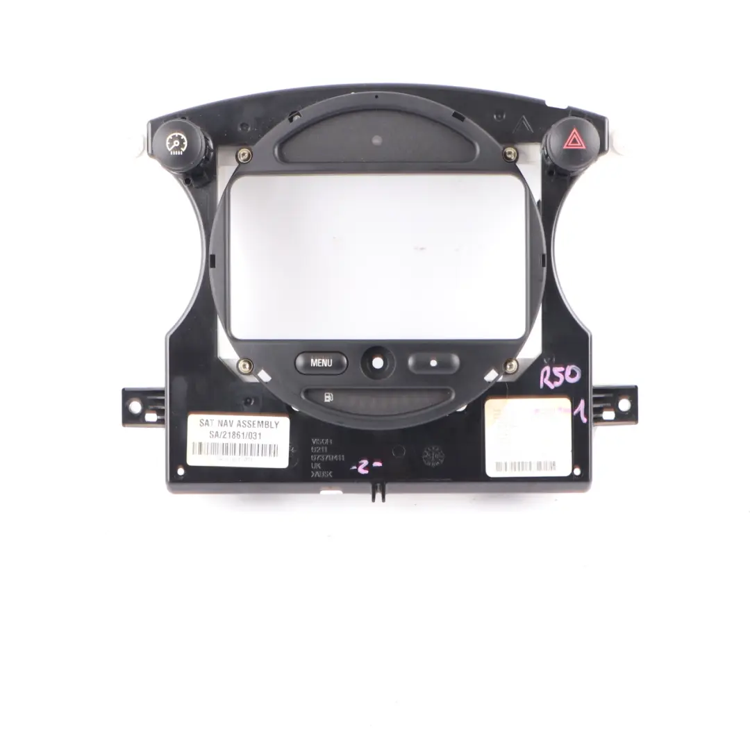 Sat Nav GPS Dashboard Display Head Unit Frame Cover to Mini R50 R52 R53 with Part number 6972084 Mini R50 R52 R53 Sat Nav GPS Dashboard Display Head Unit Frame Cover - SKU 6972084-1 - Part number 6972084