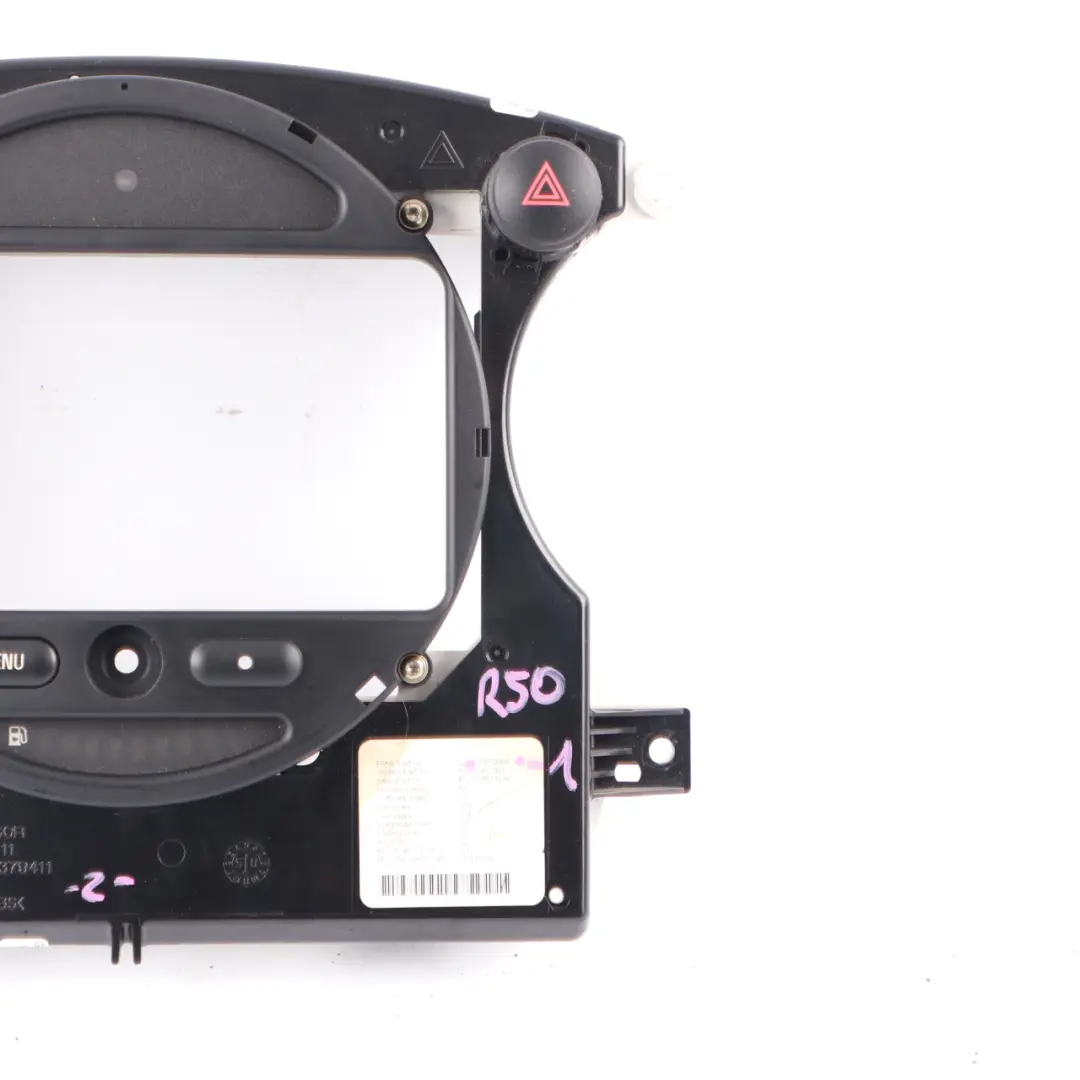 Sat Nav GPS Dashboard Display Head Unit Frame Cover to Mini R50 R52 R53 with Part number 6972084 Mini R50 R52 R53 Sat Nav GPS Dashboard Display Head Unit Frame Cover - SKU 6972084-1 - Part number 6972084