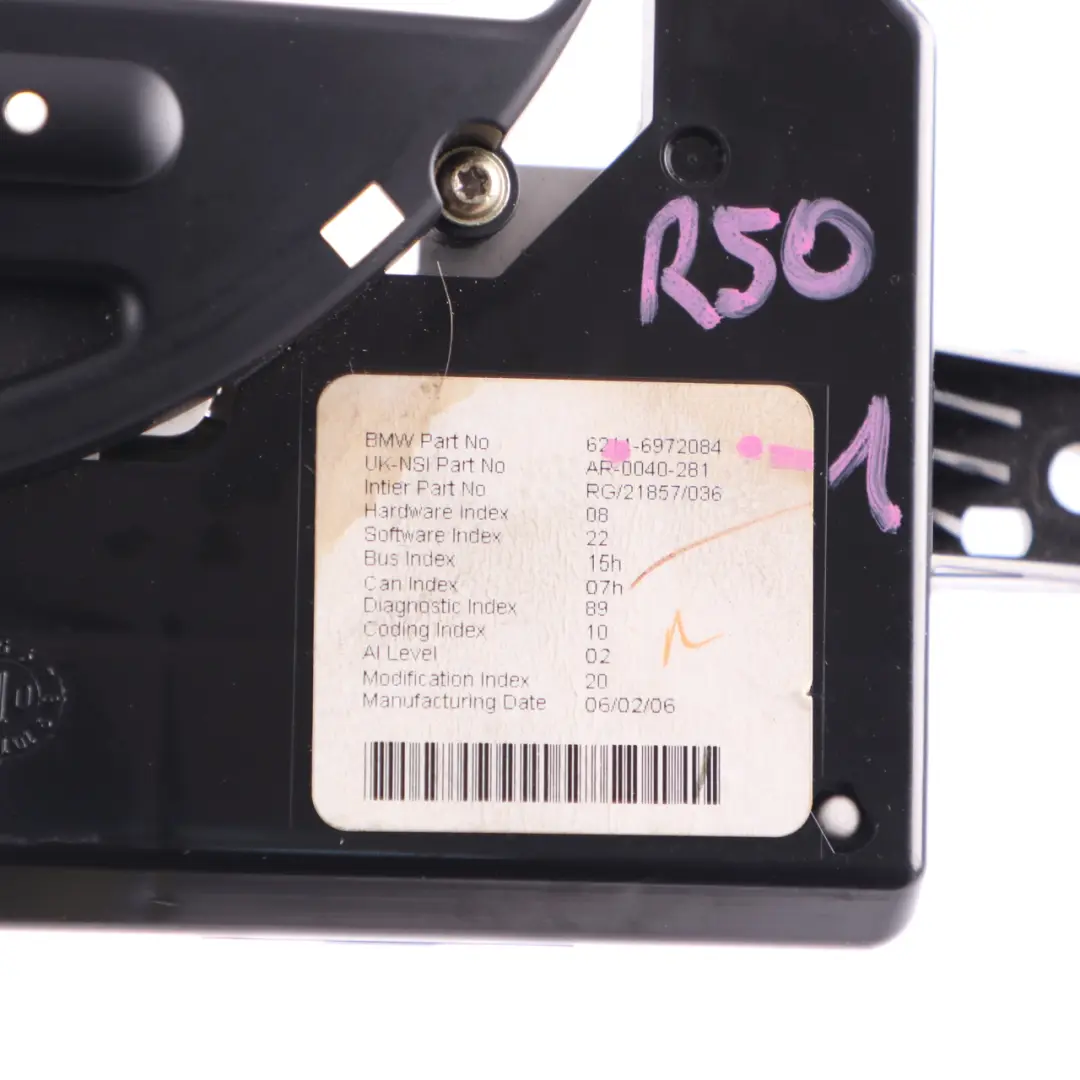 Sat Nav GPS Dashboard Display Head Unit Frame Cover to Mini R50 R52 R53 with Part number 6972084 Mini R50 R52 R53 Sat Nav GPS Dashboard Display Head Unit Frame Cover - SKU 6972084-1 - Part number 6972084