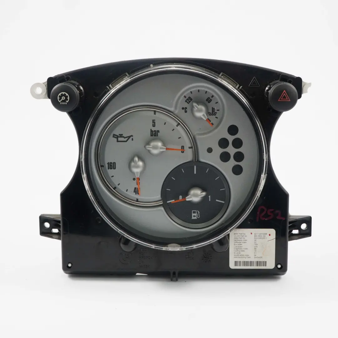 Instrumentenkombination Chrono Paket für Mini Cooper One R50 R52 R53 mit Teilenummer 6972085 Mini Cooper One R50 R52 R53 Instrumentenkombination Chrono Paket - SKU 6972085-1 - Teilenummer 6972085
