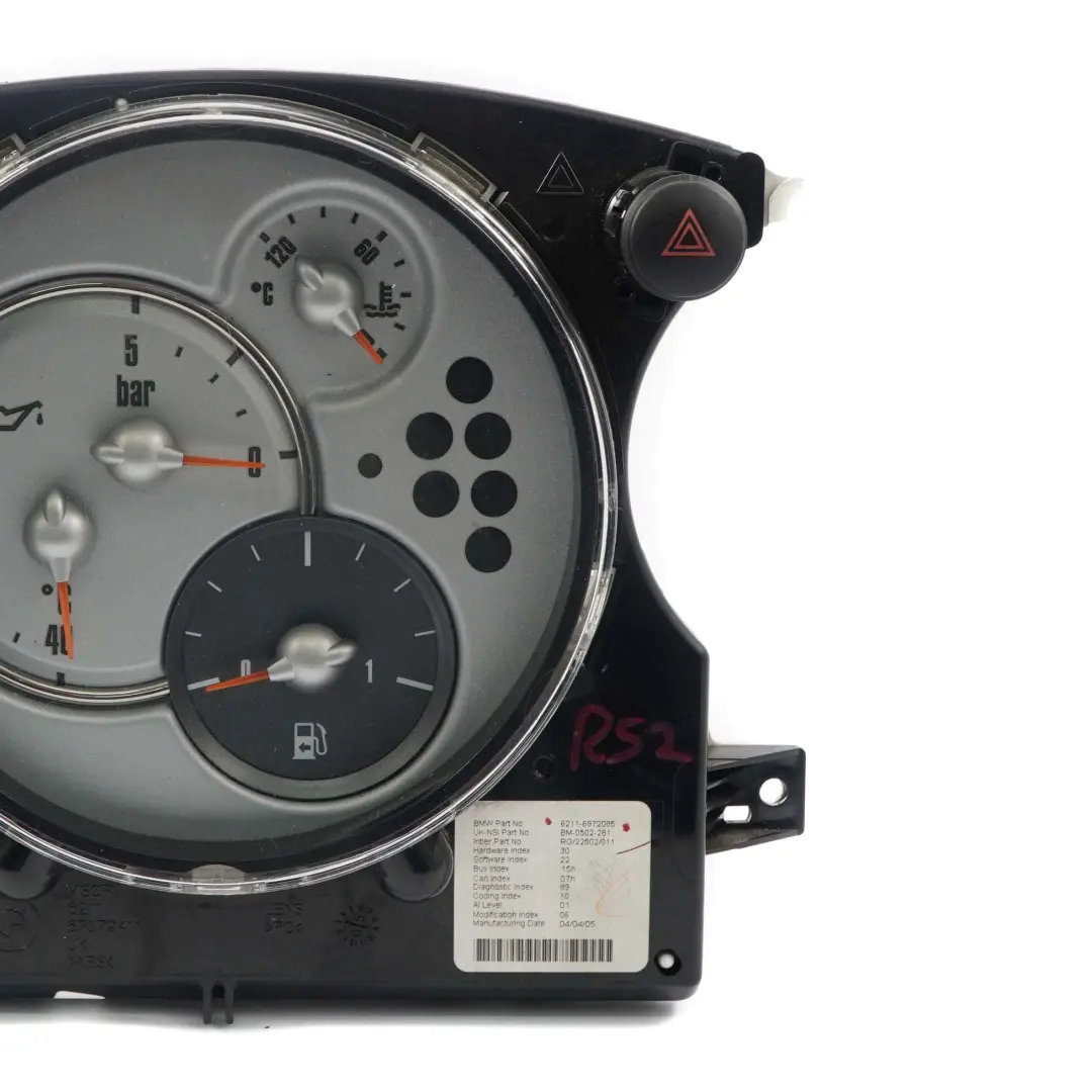 Zestaw Wskaźników Chrono do Mini R50 R52 R53 o numerze 6972085 Mini R50 R52 R53 Zestaw Wskaźników Chrono - SKU 6972085-1 - Numer Części 6972085