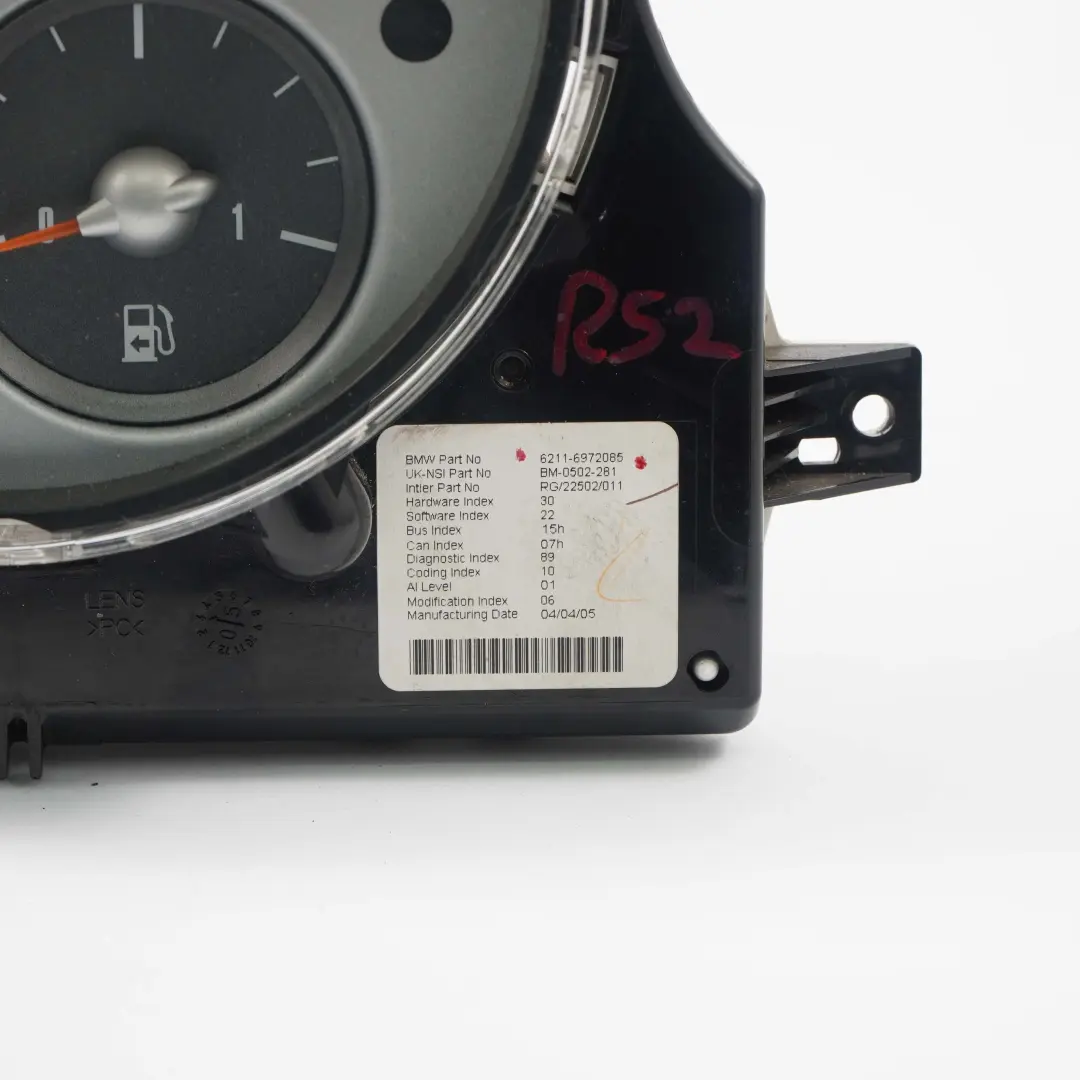 Module d'ensemble Chrono du tableau de bord pour Mini Cooper One R50 R52 R53 à propos du numéro de pièce 6972085 Mini Cooper One R50 R52 R53 Module d'ensemble Chrono du tableau de bord - SKU 6972085-1 - Numéro de pièce 6972085
