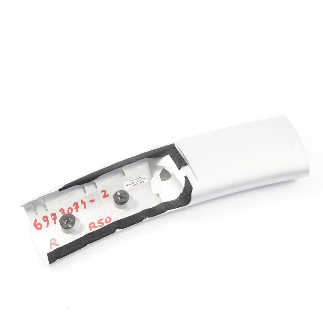 Tubo Copertura Destro Decor Argento 7040570 per Mini Cooper One R50 R53 con numero di parte 6973074 Mini Cooper One R50 R53 Tubo Copertura Destro Decor Argento 7040570 - SKU 6973074-2 - Numero di parte 6973074