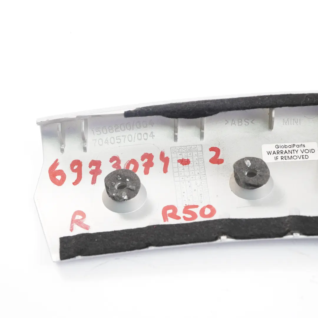 Mini Cooper One R50 R53 2 Cover Pipe Right Decor Silver O/S 7040570 - SKU 6973074-2 - Part number 6973074