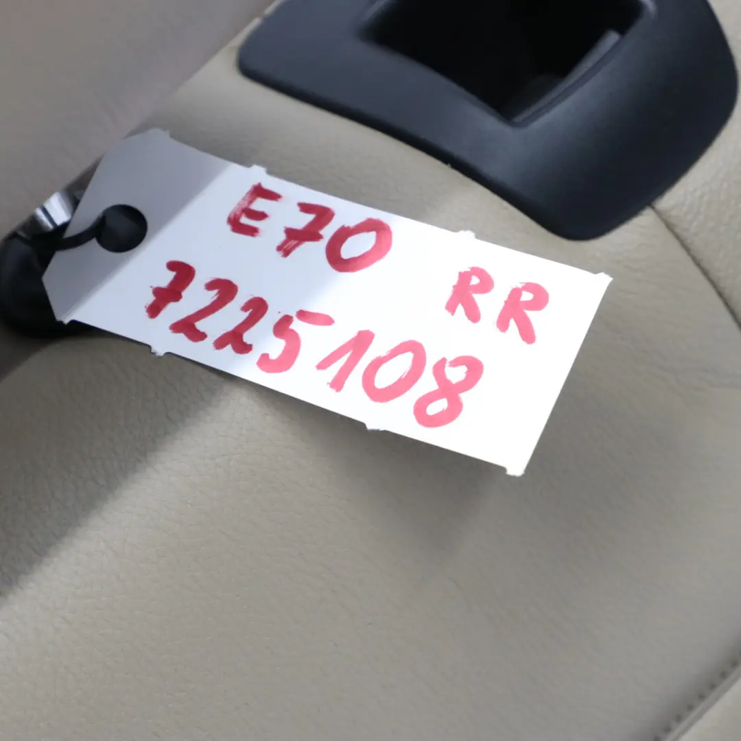 BMW X5 E70 Respaldo Asiento Trasero Izquierdo Apoyabrazos Cuero Nevada Camel - SKU 6973313 - Número de pieza 6973313