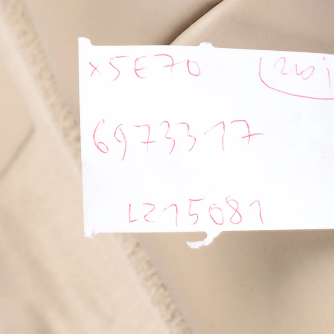 Backrest Rear Left N/S Armrest Back Seat Leather Nappa Beige to BMW X5 E70 Seat with Part number 6973317 BMW X5 E70 Seat Backrest Rear Left N/S Armrest Back Seat Leather Nappa Beige - SKU 6973317 - Part number 6973317