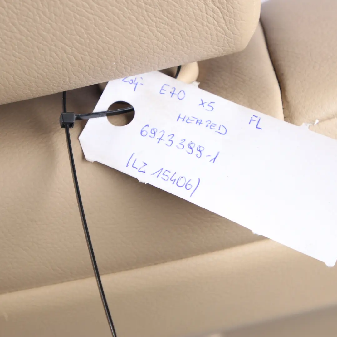 Front Left N/S Heated Leather Nevada Beige Seat Passenger Side to BMW X5 E70 with Part number 6973399 BMW X5 E70 Front Left N/S Heated Leather Nevada Beige Seat Passenger Side - SKU 6973399-1 - Part number 6973399