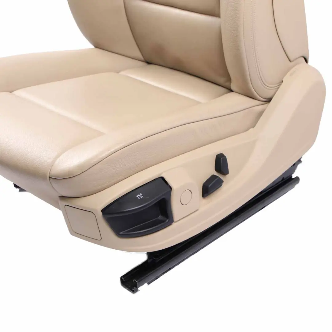 Front Left N/S Heated Leather Nevada Beige Seat Passenger Side to BMW X5 E70 with Part number 6973399 BMW X5 E70 Front Left N/S Heated Leather Nevada Beige Seat Passenger Side - SKU 6973399-1 - Part number 6973399