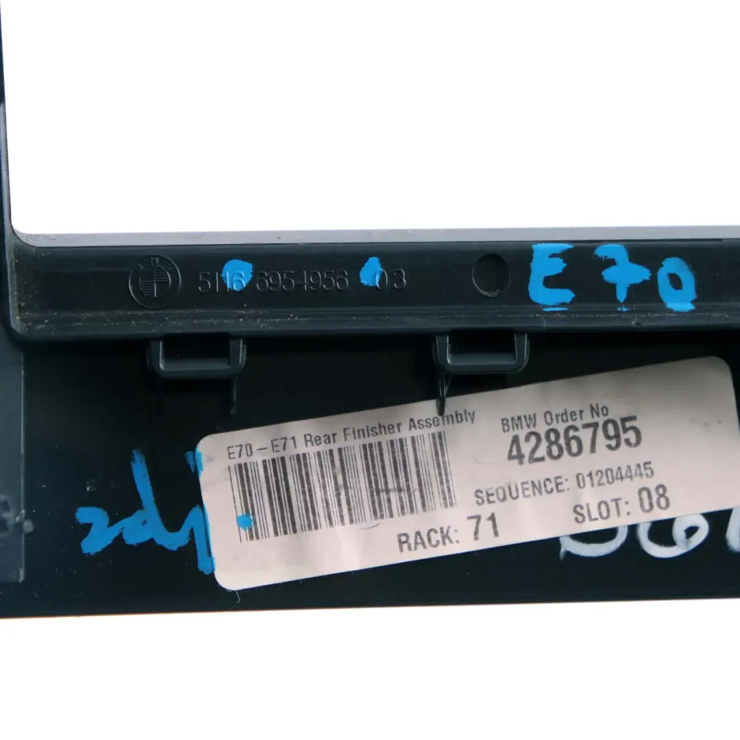 BMW X5 E70 Console Centrale Cache Arrière Finition Noir 6954956 - SKU 6973507 - Numéro de pièce 6973507
