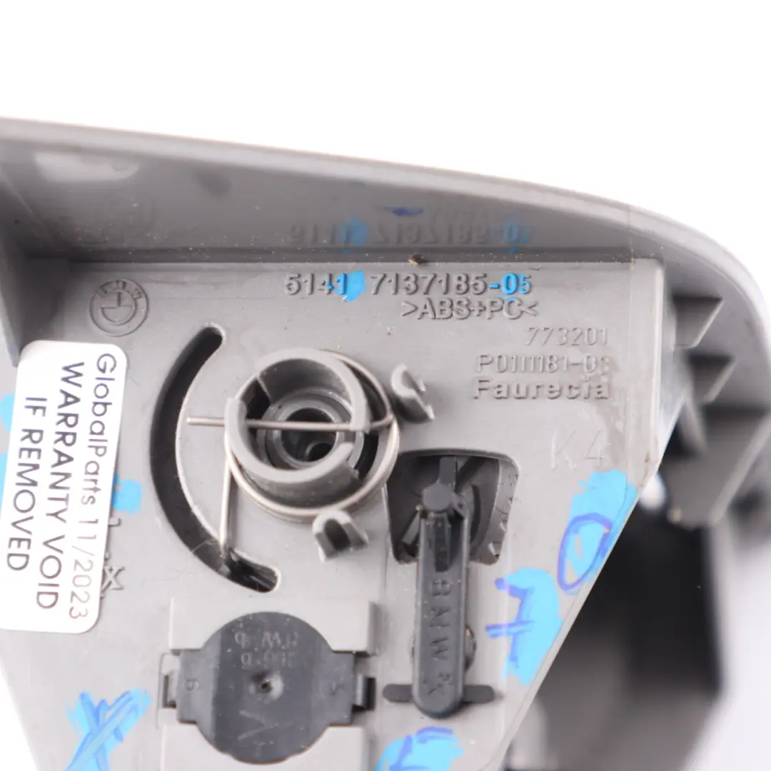 Door Card Ashtray Rear Left N/S Side Trim Cover Ash Tray Grey 7137185 to BMW X5 E70 with Part number 6973677 BMW X5 E70 Door Card Ashtray Rear Left N/S Side Trim Cover Ash Tray Grey 7137185 - SKU 6973677 - Part number 6973677