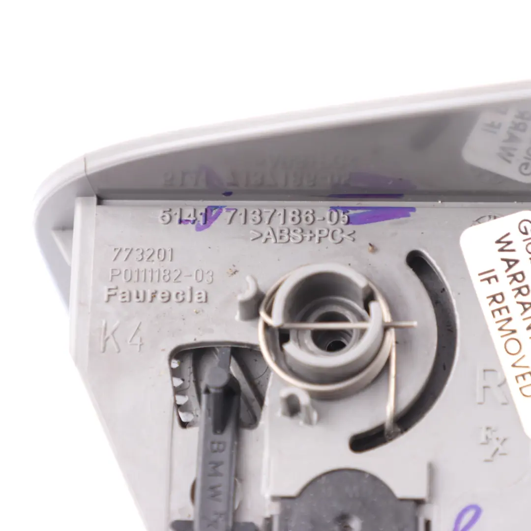 Door Card Ashtray Rear Right O/S Side Cover Ash Tray Grey 7137186 to BMW X5 E70 with Part number 6973678 BMW X5 E70 Door Card Ashtray Rear Right O/S Side Cover Ash Tray Grey 7137186 - SKU 6973678 - Part number 6973678