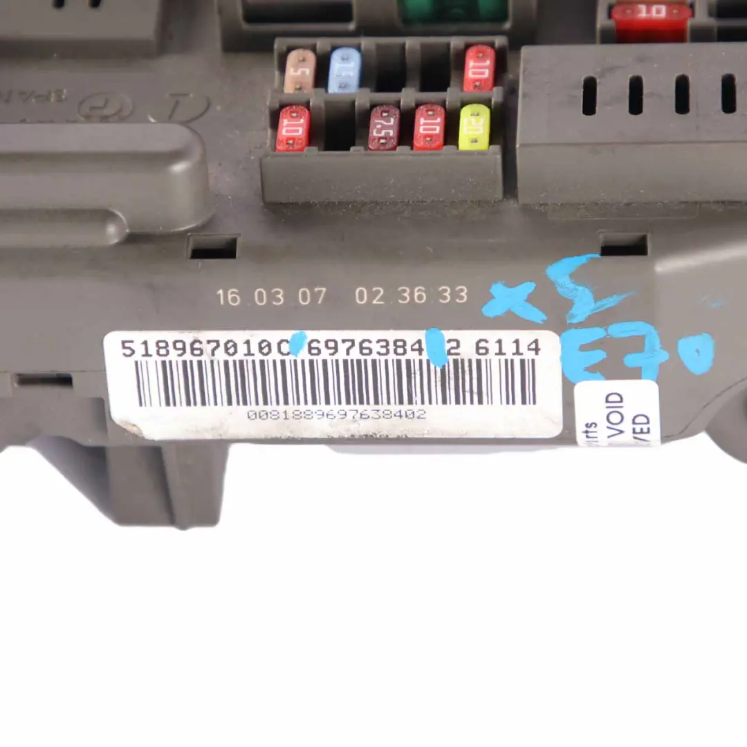 Distribution Fuse Box Front Control Unit Module to BMW X5 E70 Power with Part number 6976384 BMW X5 E70 Power Distribution Fuse Box Front Control Unit Module - SKU 6976384 - Part number 6976384