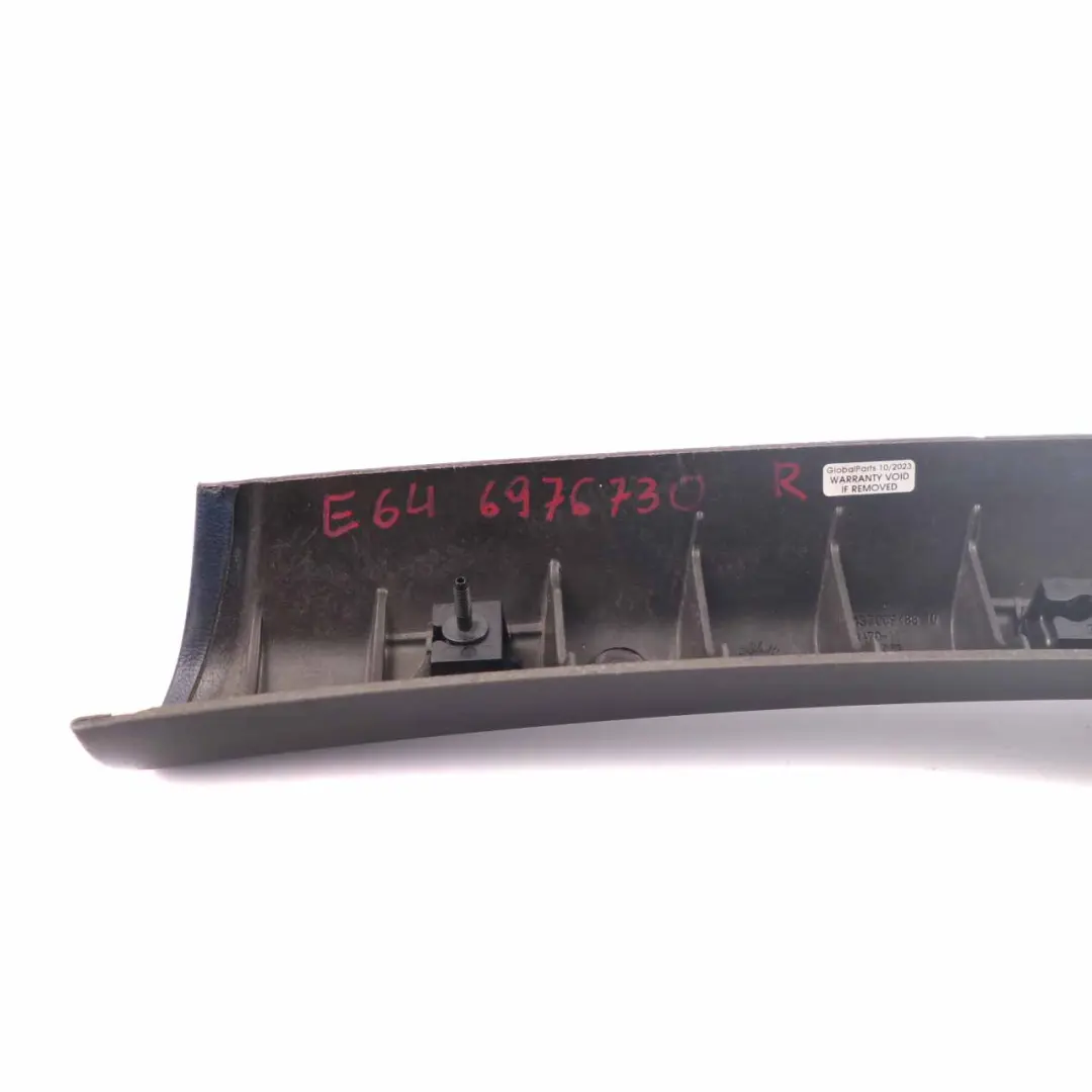 Colonne A Couvercle de Colonne A Droit Couvre Panneau de Garniture Noir pour BMW E64 à propos du numéro de pièce 6976730 BMW E64 Colonne A Couvercle de Colonne A Droit Couvre Panneau de Garniture Noir - SKU 6976730 - Numéro de pièce 6976730