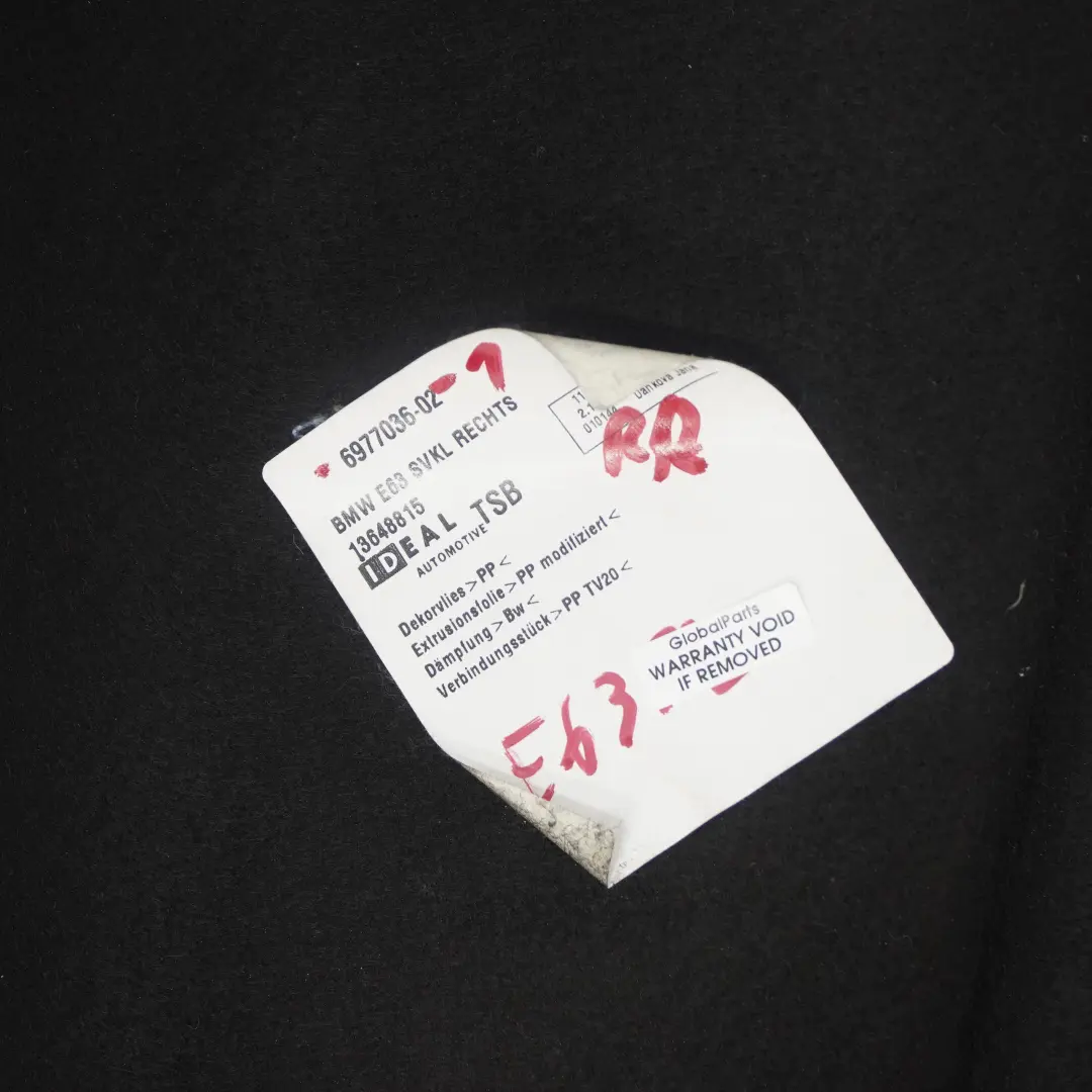 Gepäckraum Kofferaum Verkleidung Rechts Anthrazit Melange für BMW 6 er E63 mit Teilenummer 6977036 BMW 6 er E63 Gepäckraum Kofferaum Verkleidung Rechts Anthrazit Melange - SKU 6977036-1 - Teilenummer 6977036