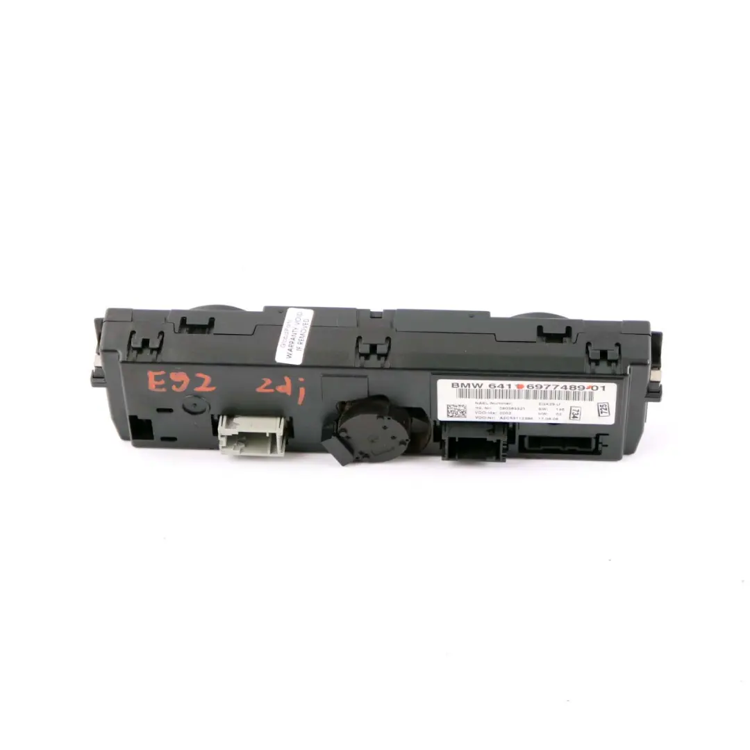 BMW E92 E93 Automatic Heater Air Conditioning A/C Control Panel - SKU 6977489 - Part number 6977489