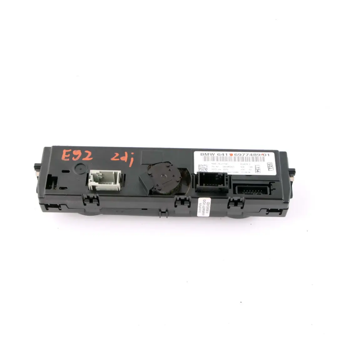 BMW E92 E93 Automatic Heater Air Conditioning A/C Control Panel - SKU 6977489 - Part number 6977489