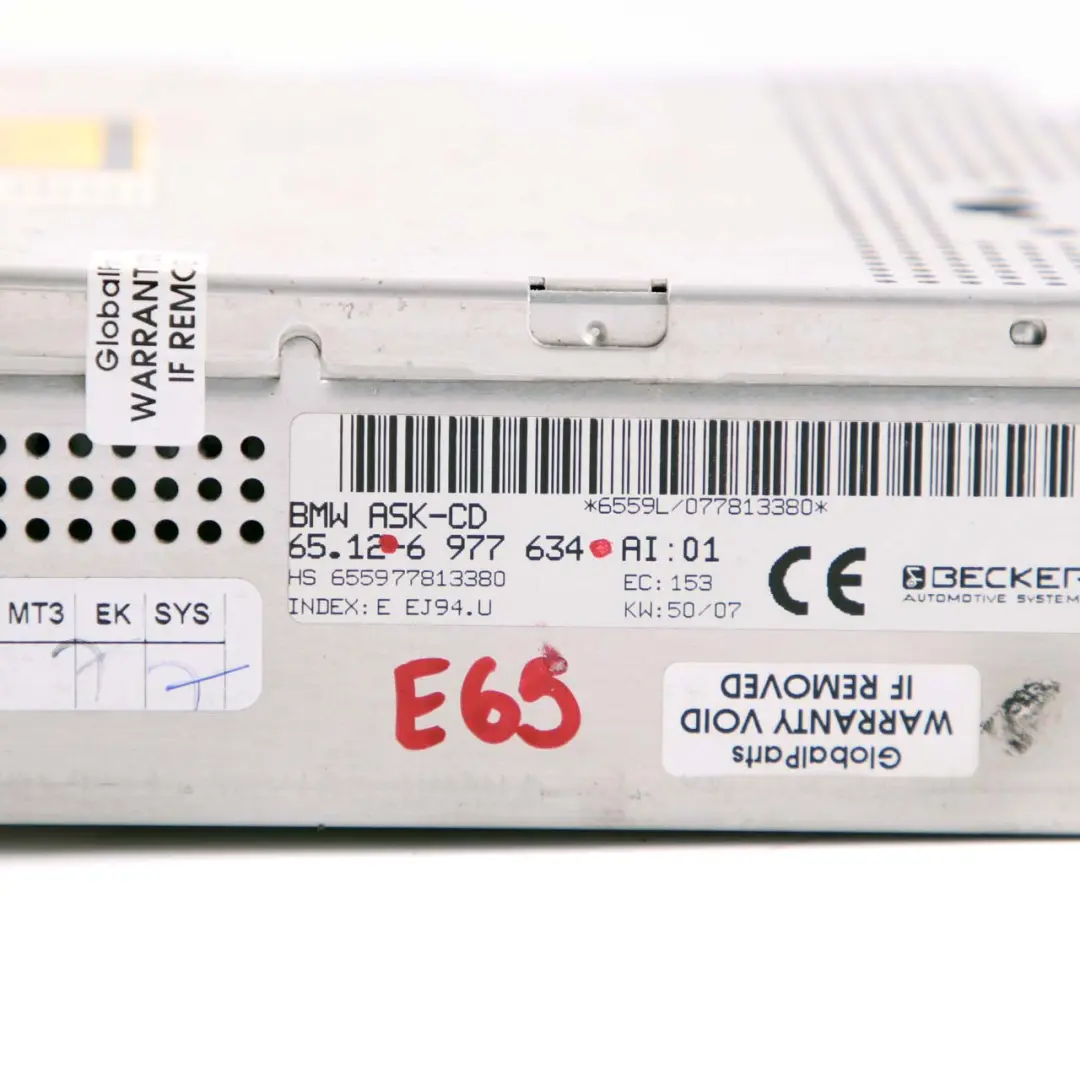 BMW 7 Series E65 E66 E67 CD Audio System Controller Player - SKU 6977634 - Part number 6977634